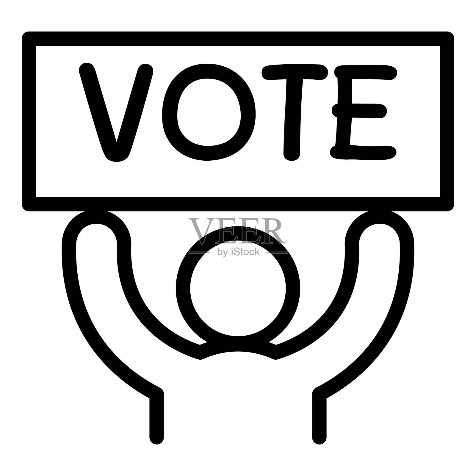 投票活动图标，细线风格矢量插图设计插画图片素材