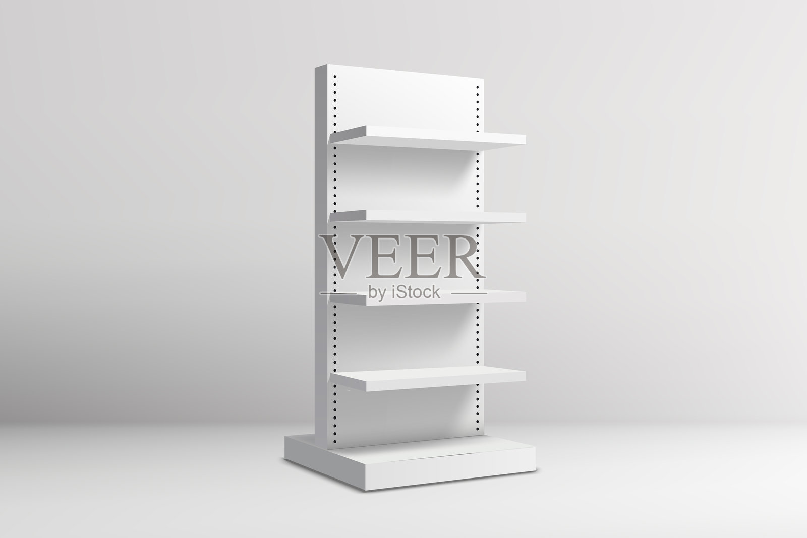 空白白色零售货架用于产品展示插画图片素材