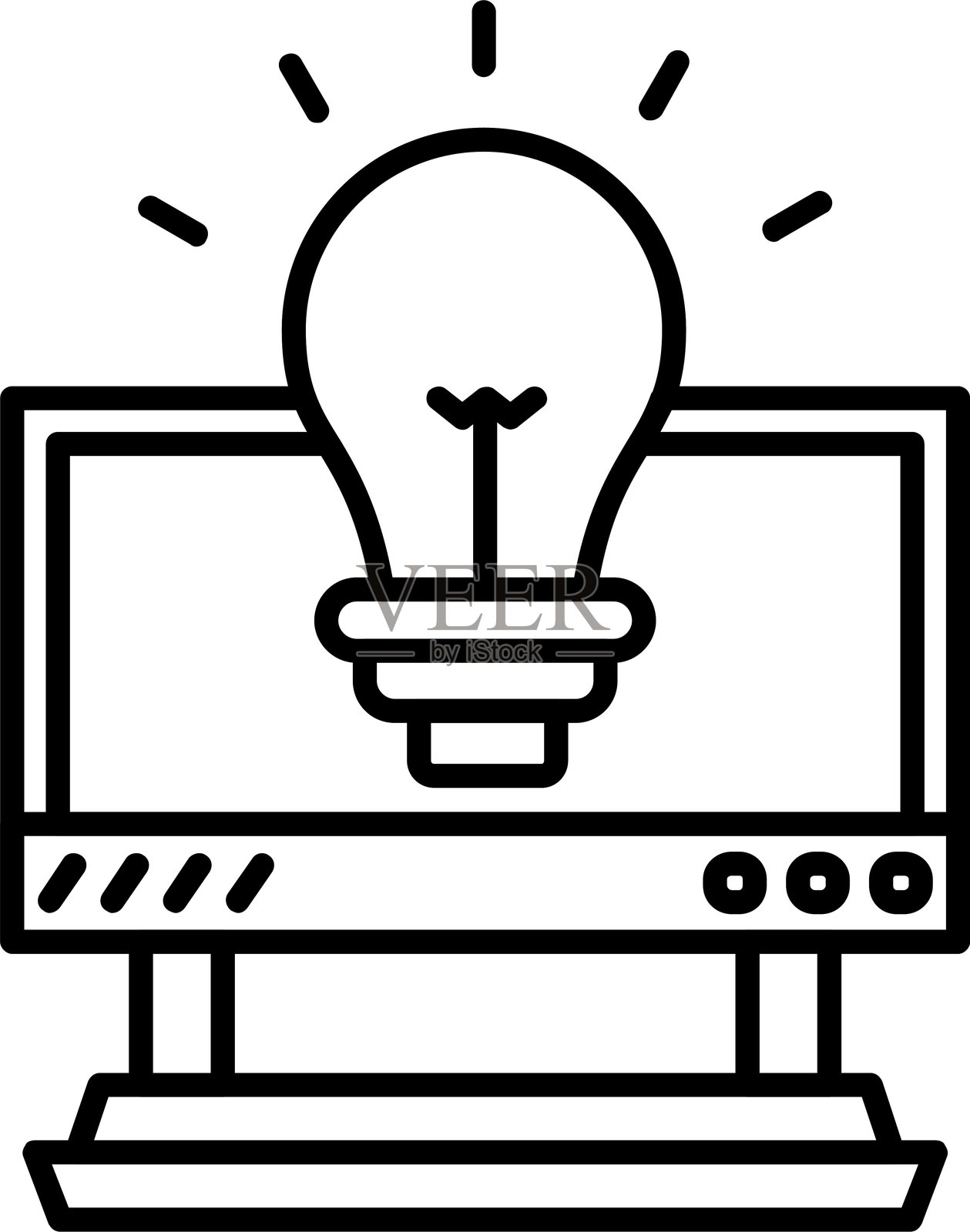 用户包 CPU 服务器灯泡图标插画图片素材