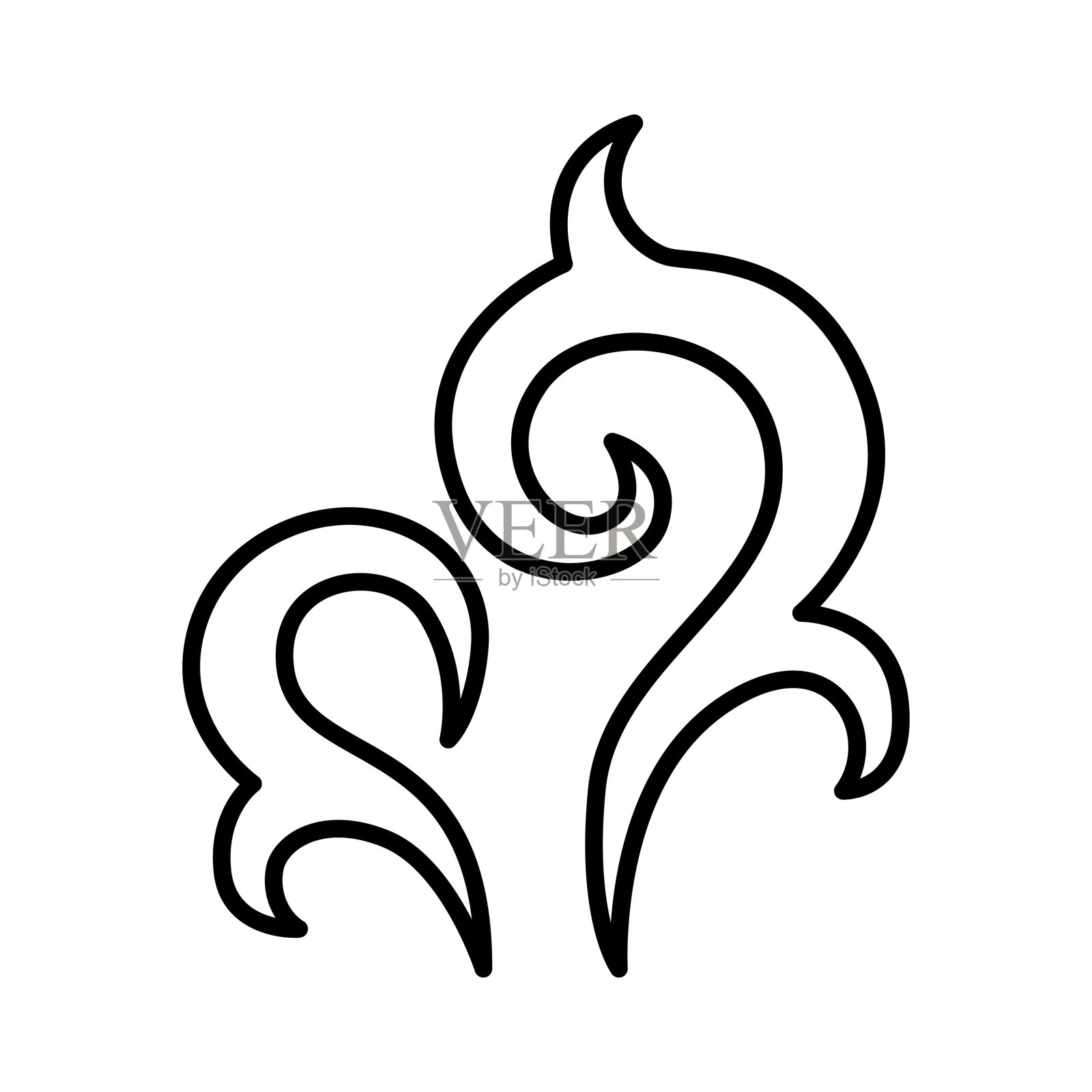 细线风格的火焰图标矢量插图设计插画图片素材