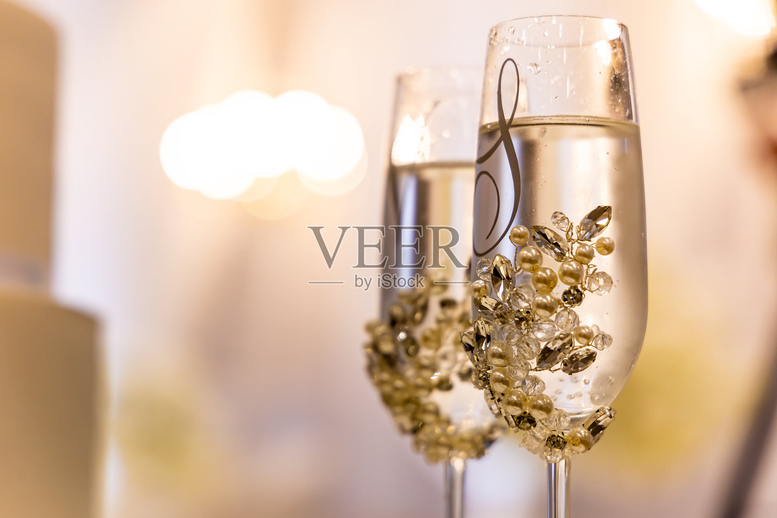 婚礼接待会的美丽眼镜特写照片摄影图片