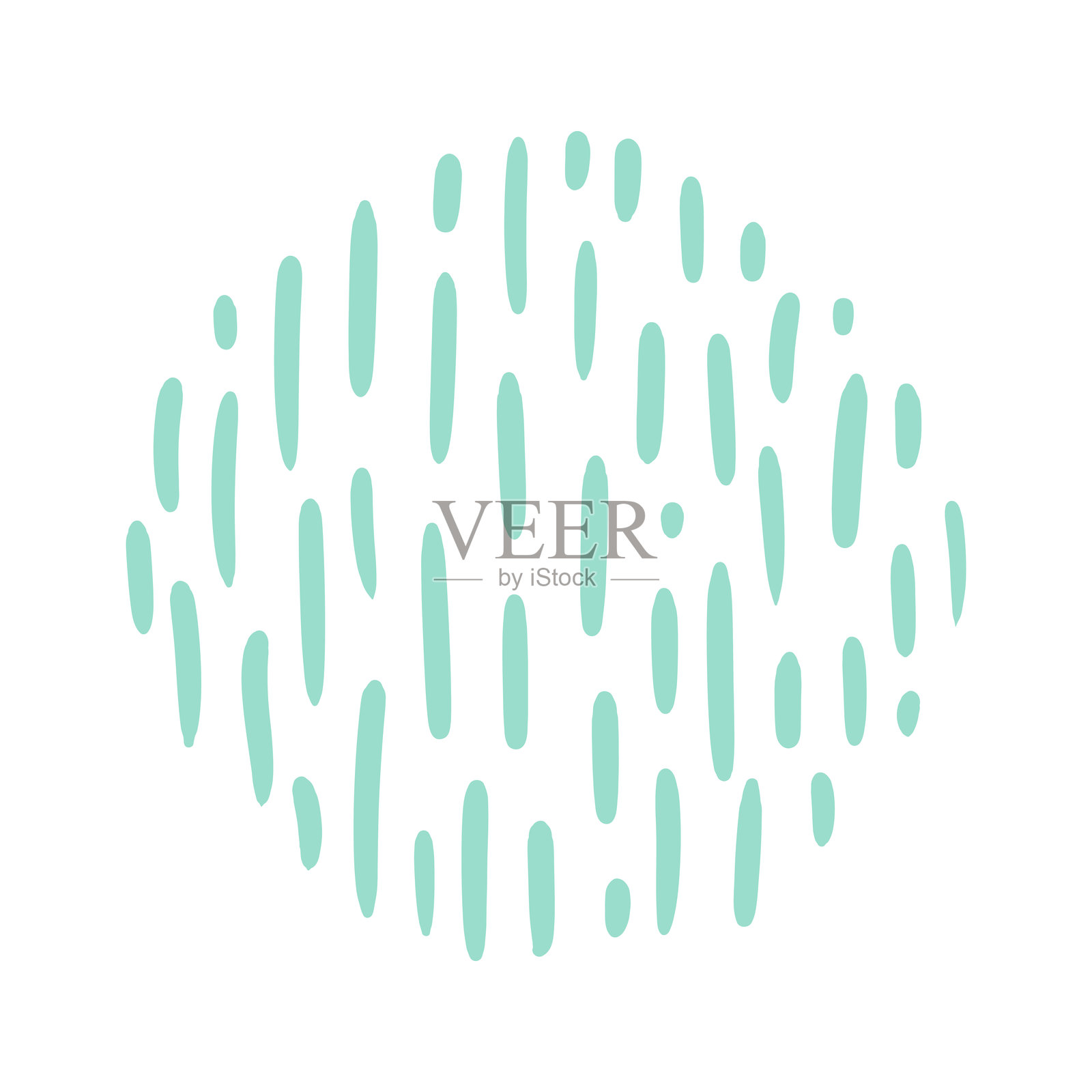 抽象几何圆形，垂直笔触纹理手绘插图插画图片素材