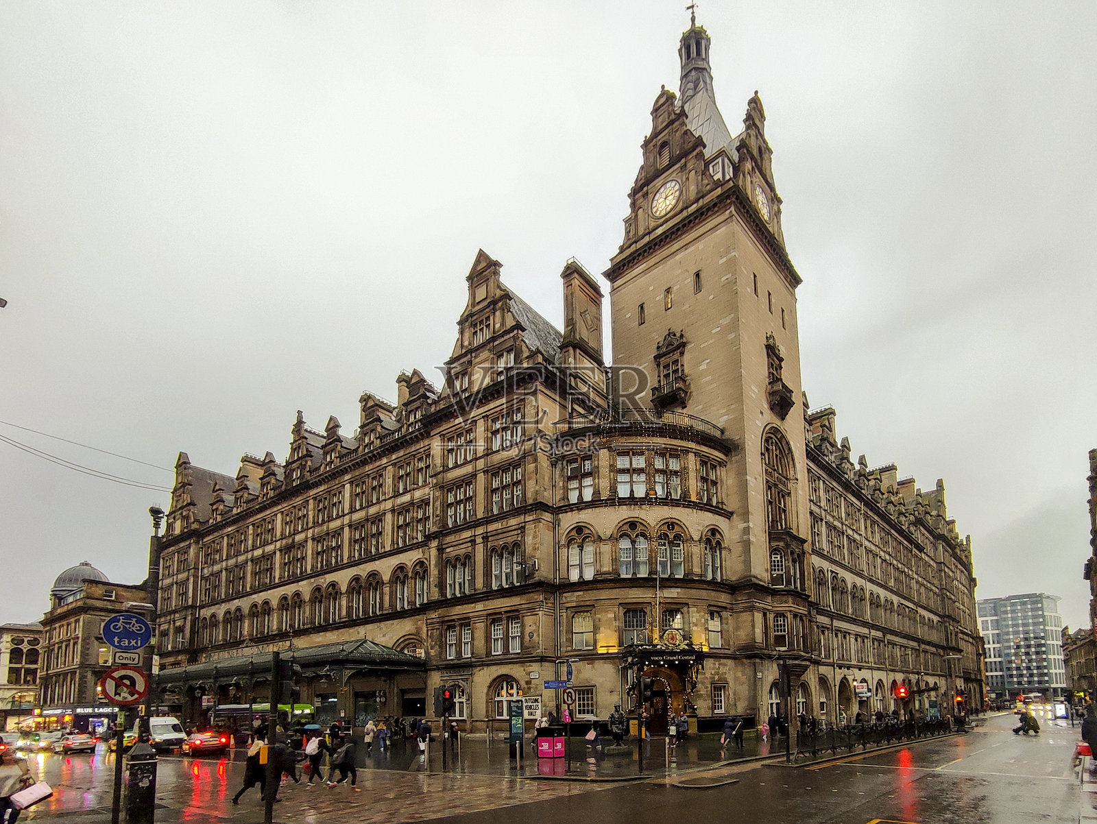 苏格兰英格兰冬季圣诞期间的格拉斯哥老中央车站照片摄影图片