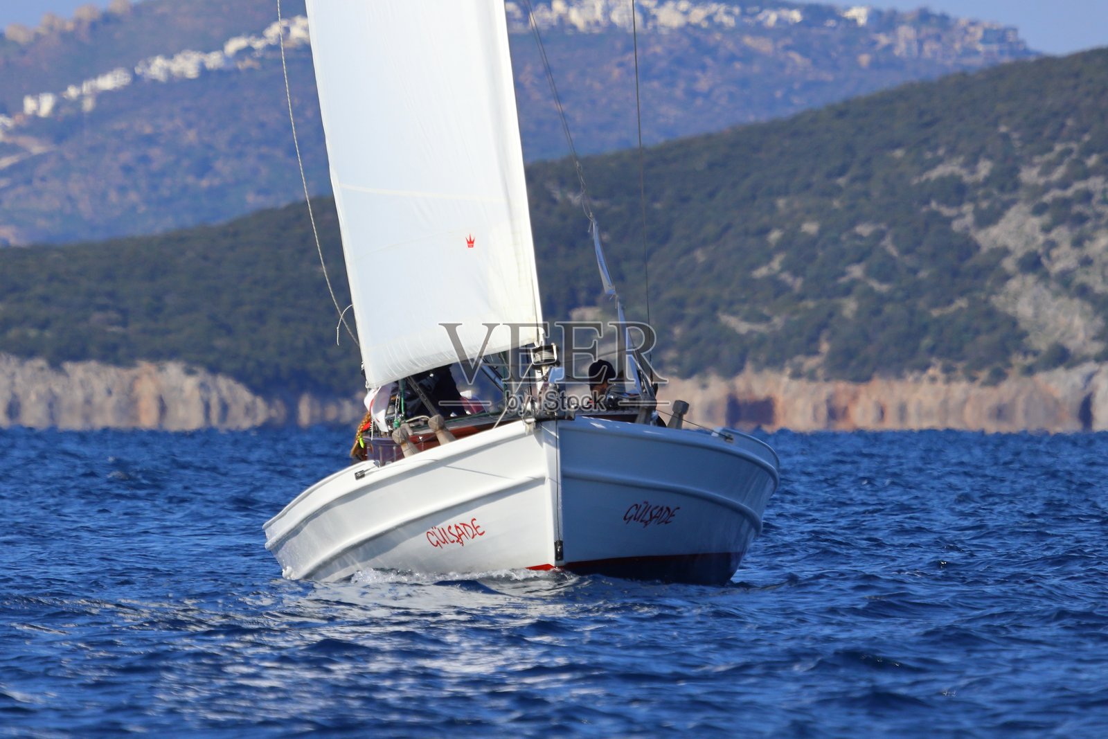 木质“提尔汉迪尔”古莱特帆船。照片摄影图片