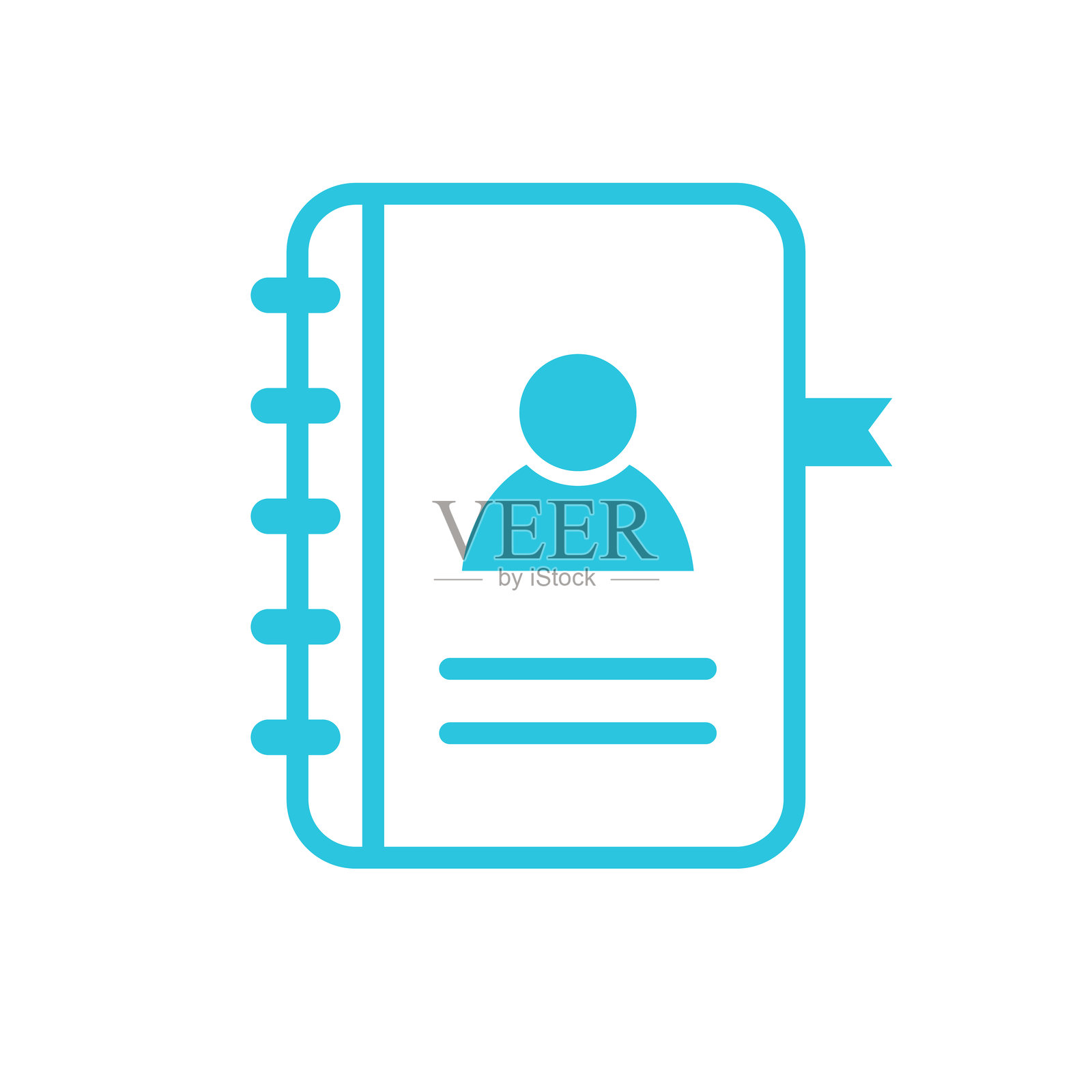 电话簿联系人图标。孤立在白色背景上。来自蓝色图标集。插画图片素材