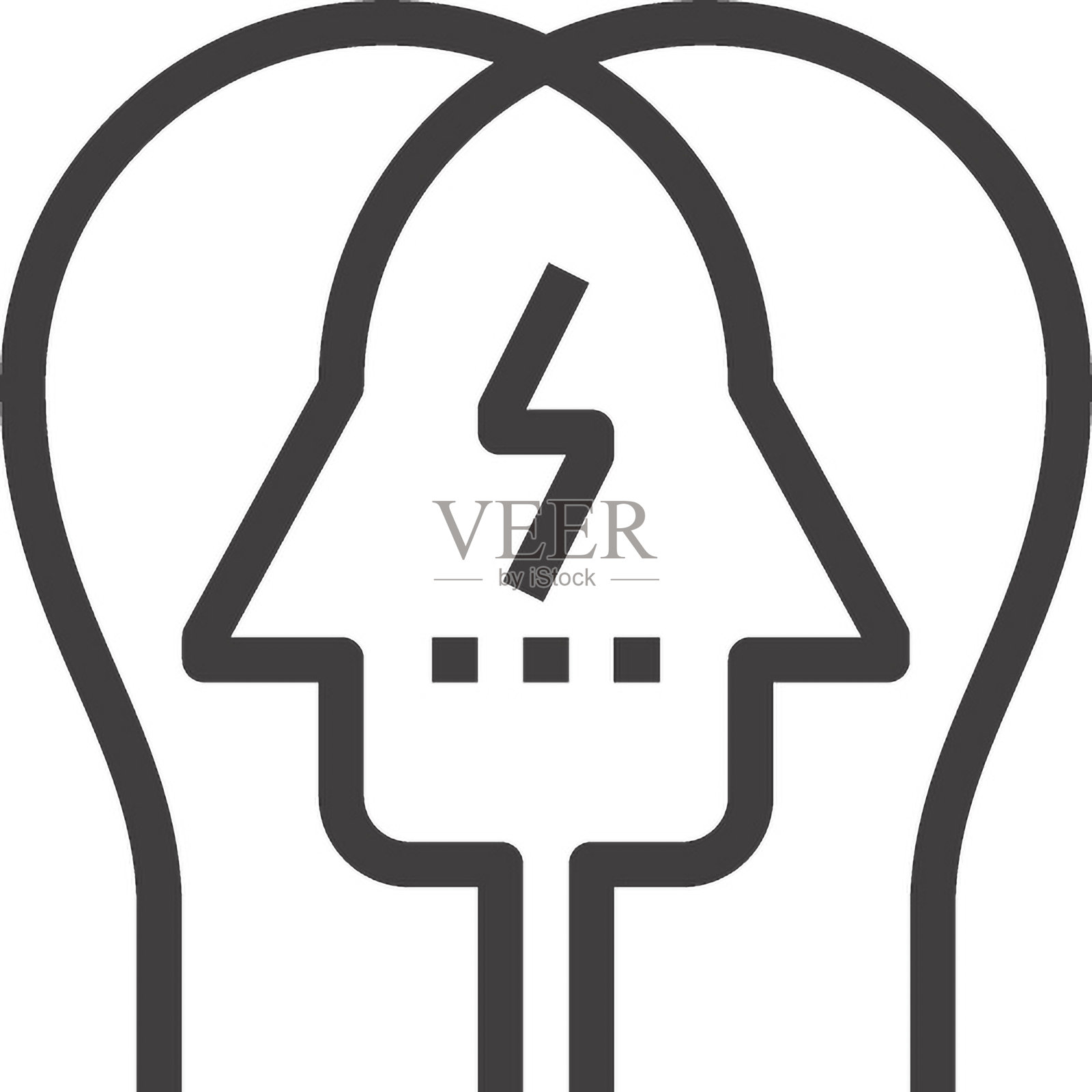 平面线条网页图标概念头脑风暴插画图片素材