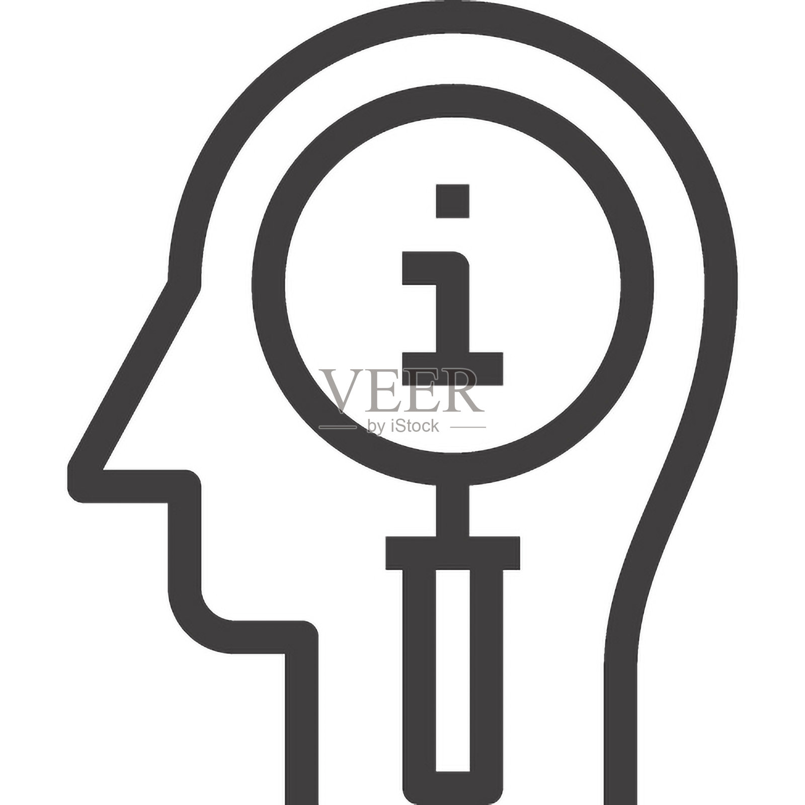 信息搜索扁平线条网页图标概念插画图片素材