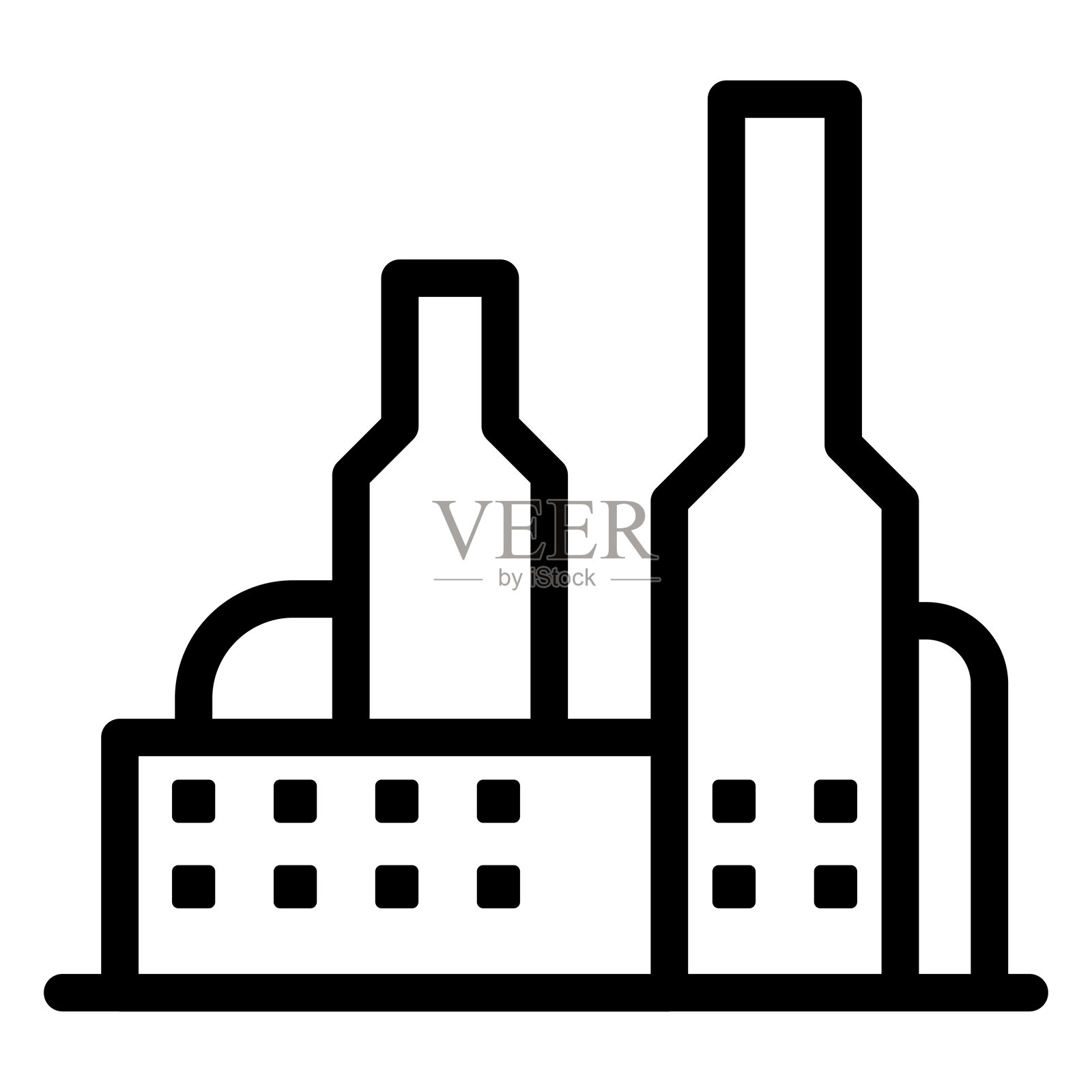 工厂建筑图标插画图片素材