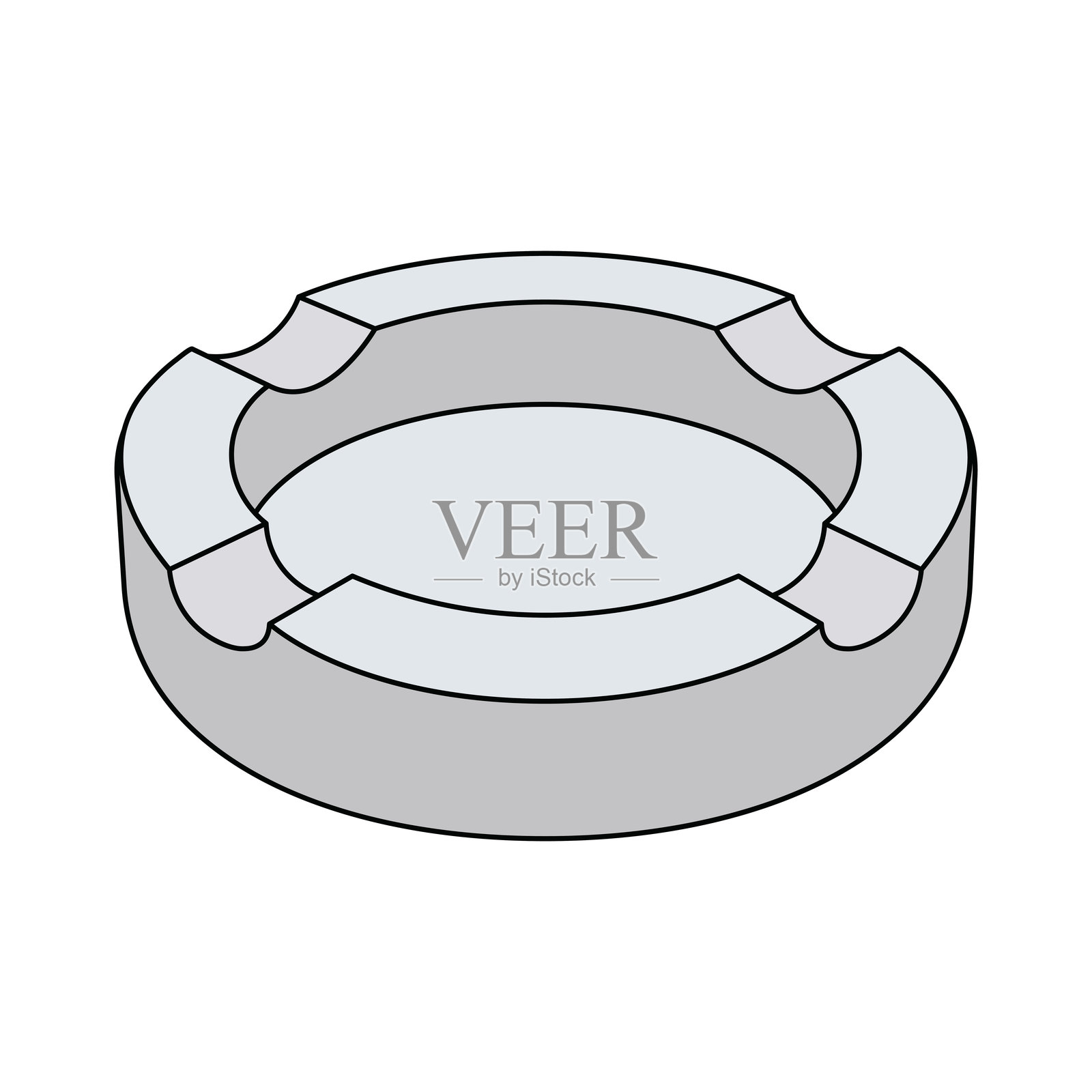 孩子们绘制的矢量插图，卡通烟灰缸，孤立图像插画图片素材