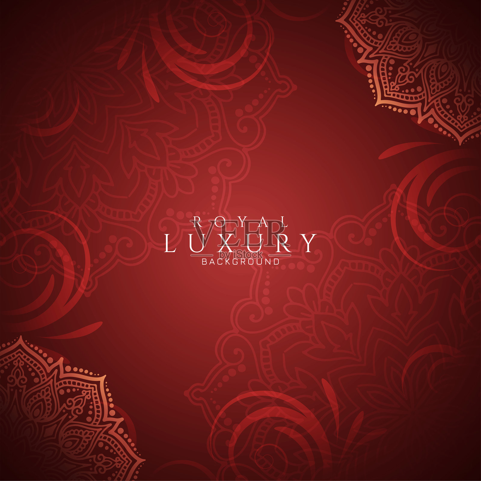 时尚优雅的花卉框架曼荼罗华丽背景插画图片素材