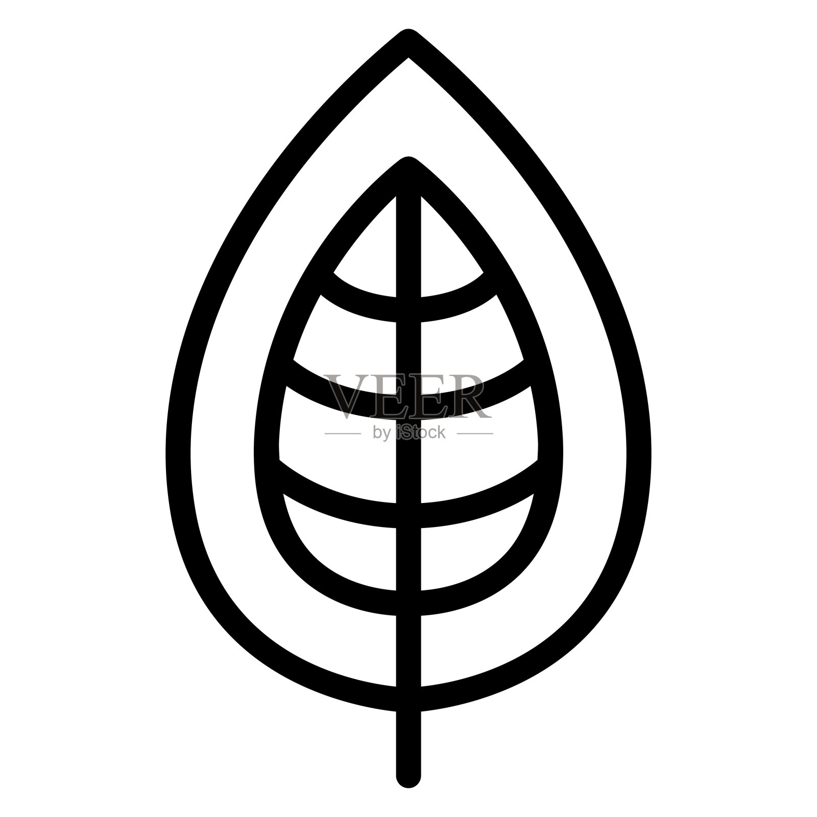 细线风格的叶子图标矢量插图设计插画图片素材