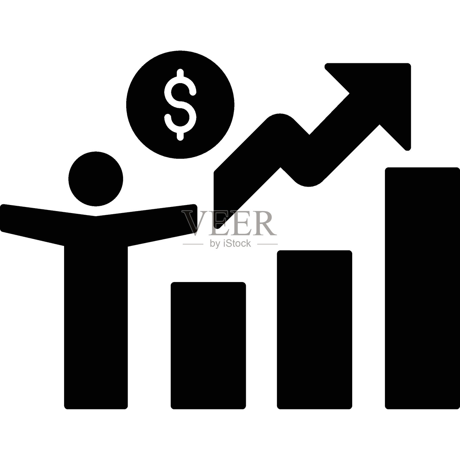 利润增长矢量图标，易于修改或编辑插画图片素材