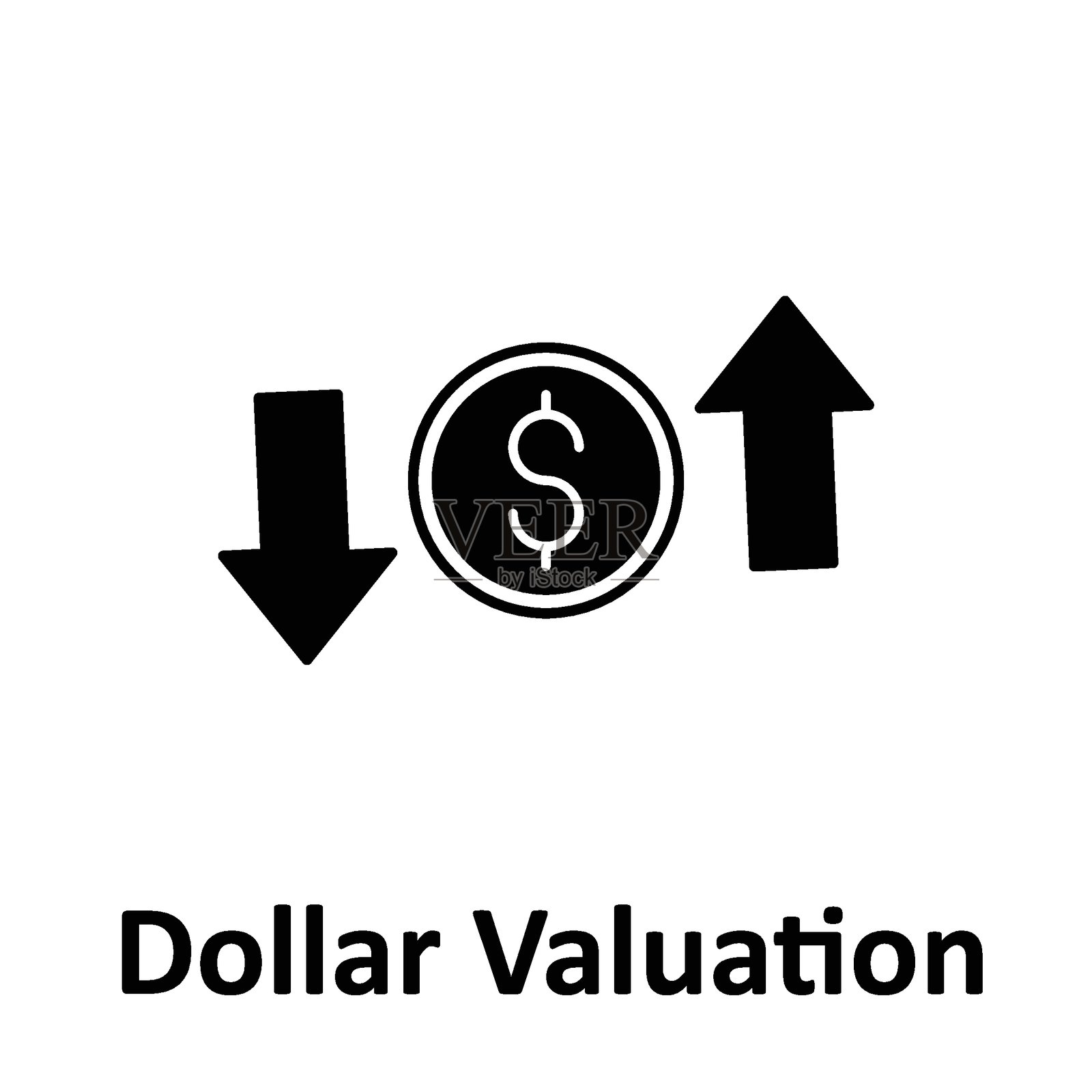 美元估值矢量图标，易于修改或编辑插画图片素材