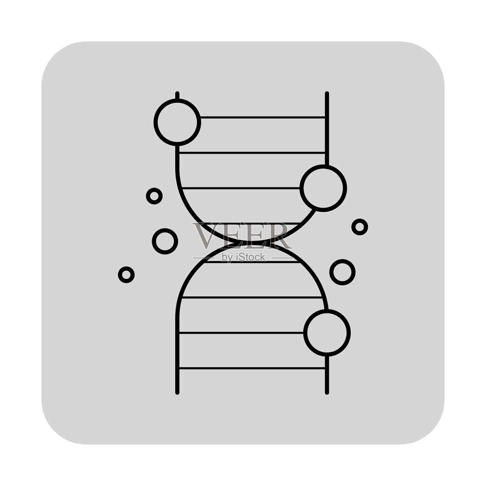 DNA和生物系统的健康线图标插画图片素材