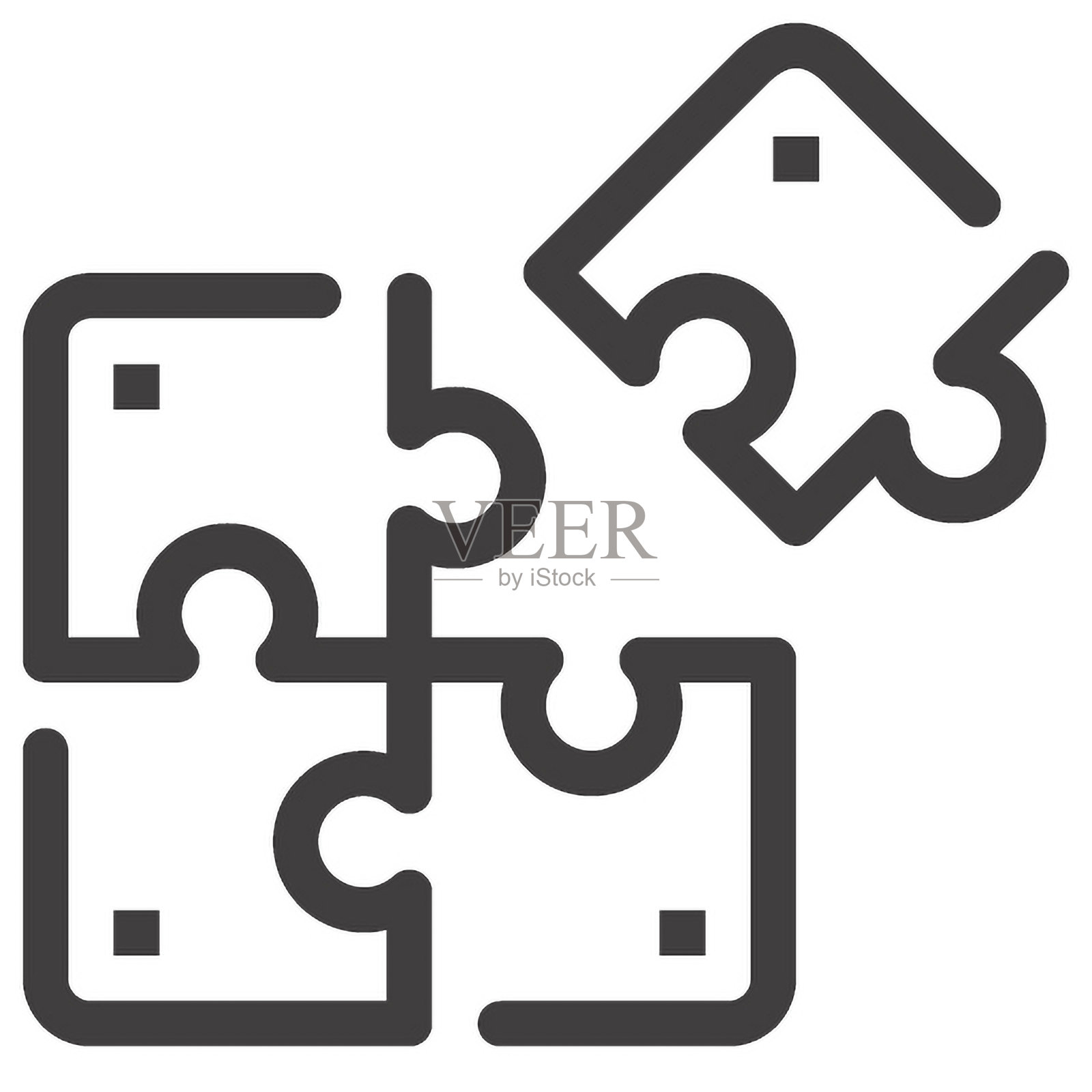 寻找解决方案的扁平线条网页图标概念插画图片素材