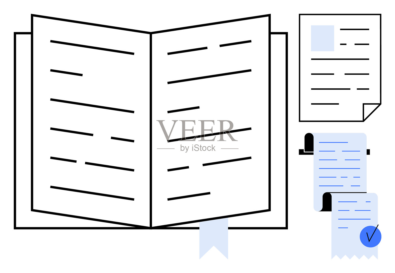 极简设计的教育文献、文件和清单插画图片素材