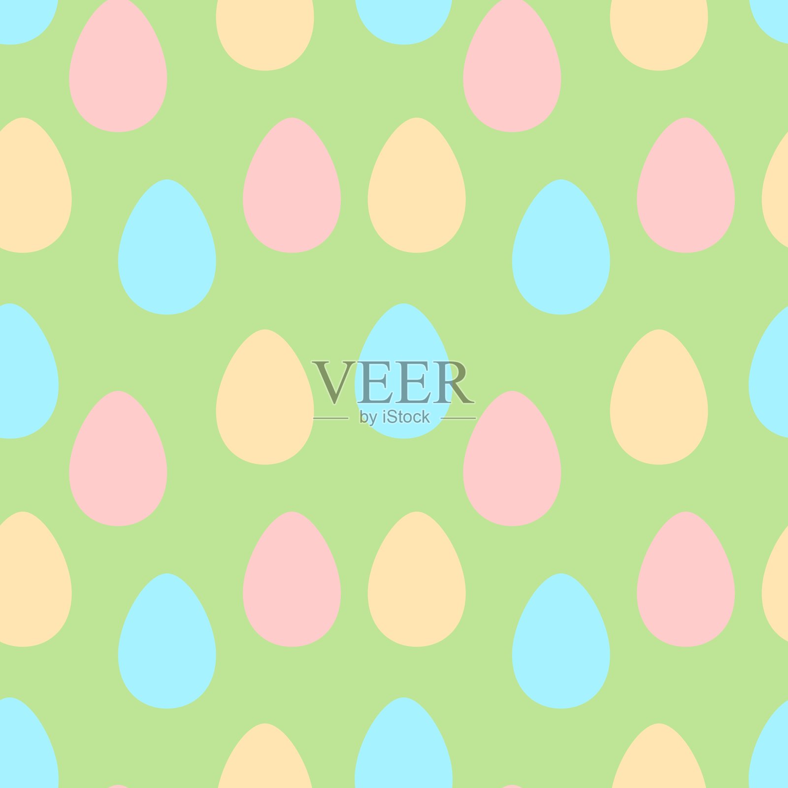 无缝复活节图案，装饰性彩蛋。矢量粉彩多色节日装饰、背景和纹理。适用于面料、纺织品、包装纸、包装和网页。插画图片素材