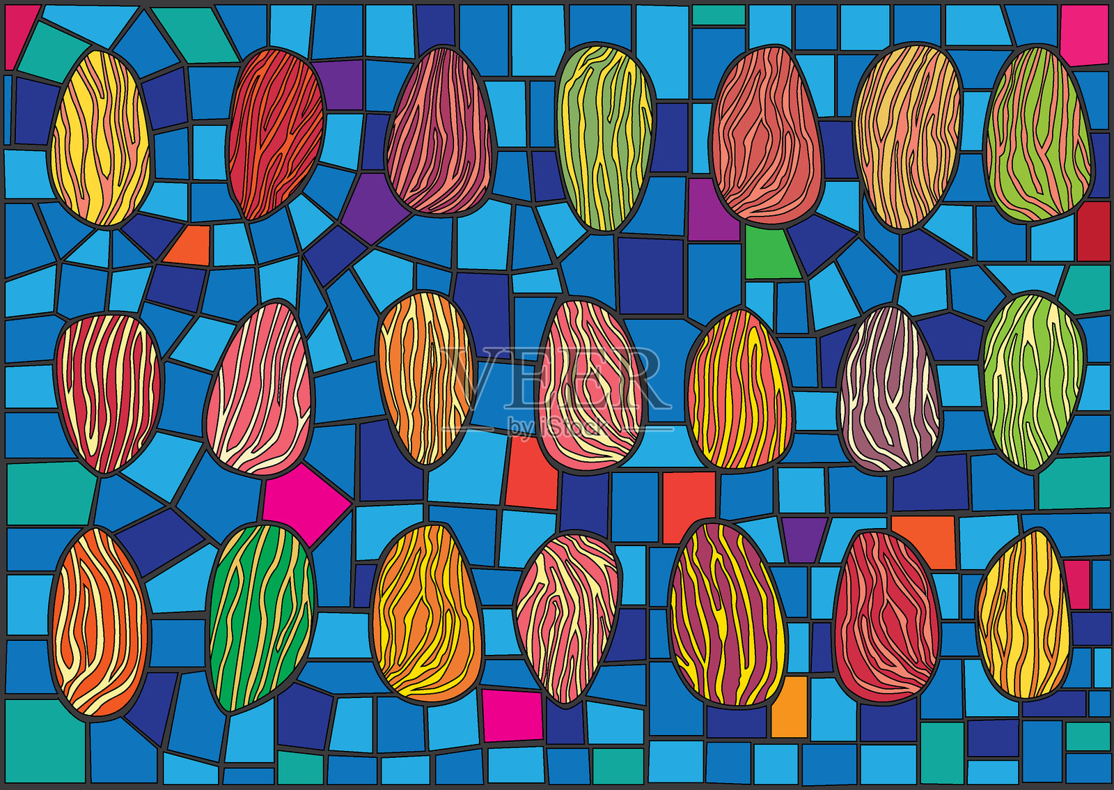 杏仁豆设计玻璃彩绘摩西插图矢量图插画图片素材