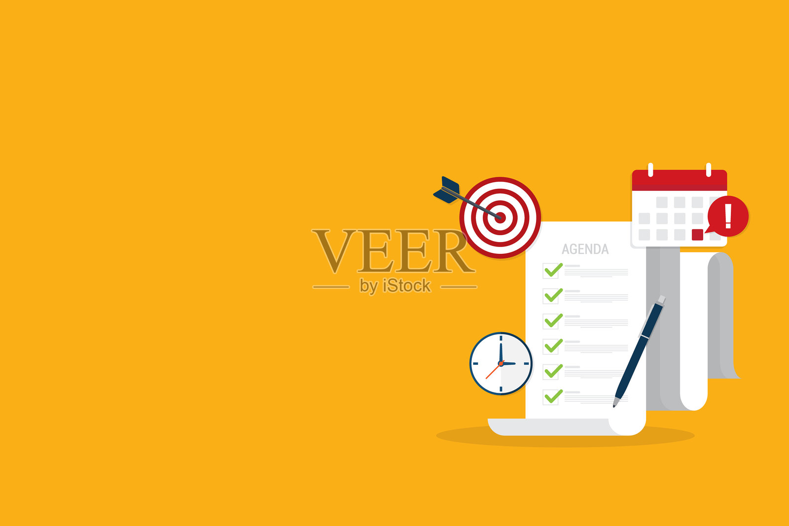 成功完成商业任务插画图片素材