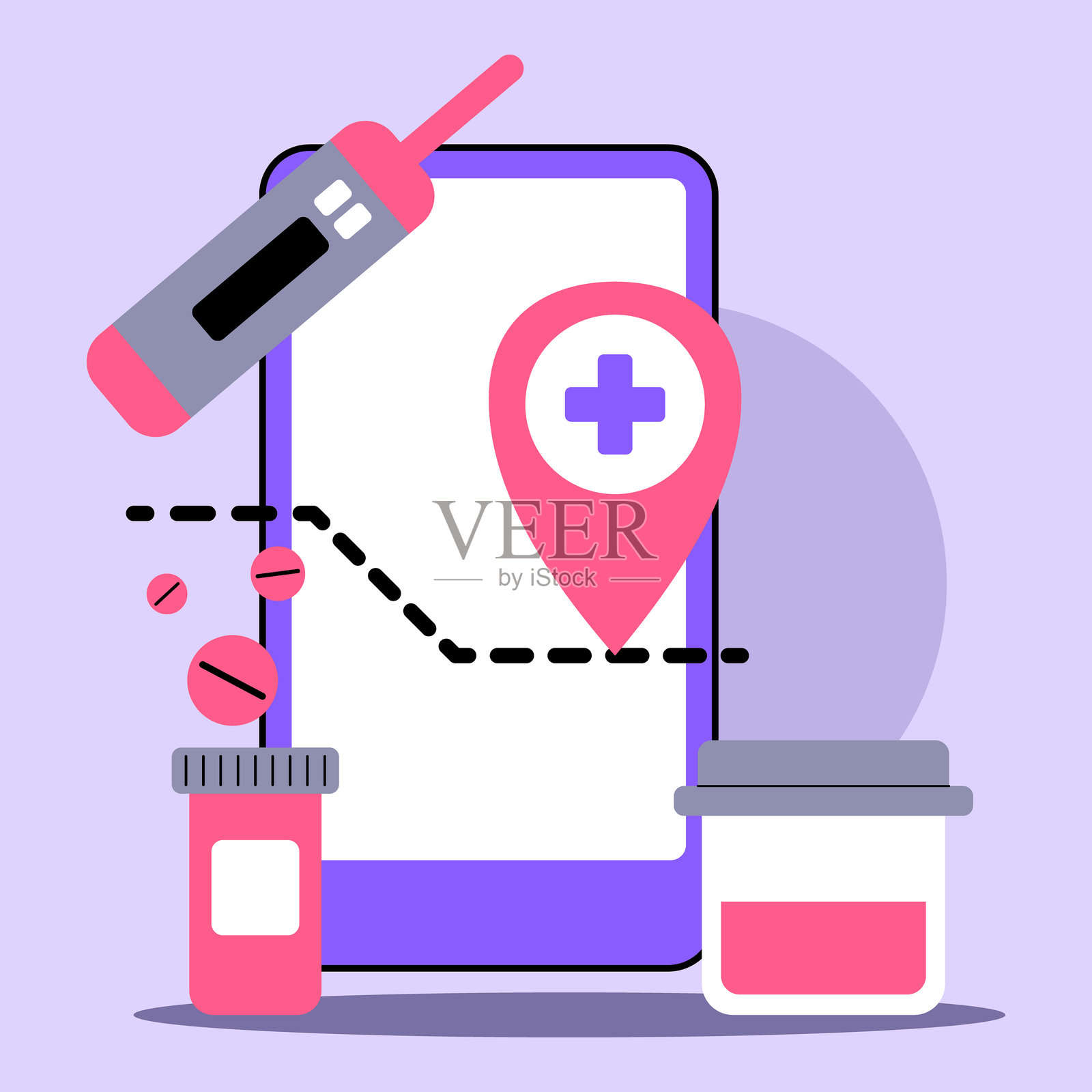 个人健康管理的科技产品插画图片素材