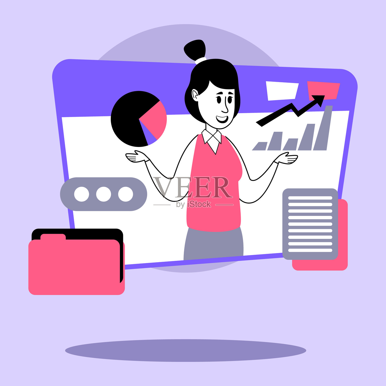 商业演示文稿与数据可视化元素插画图片素材