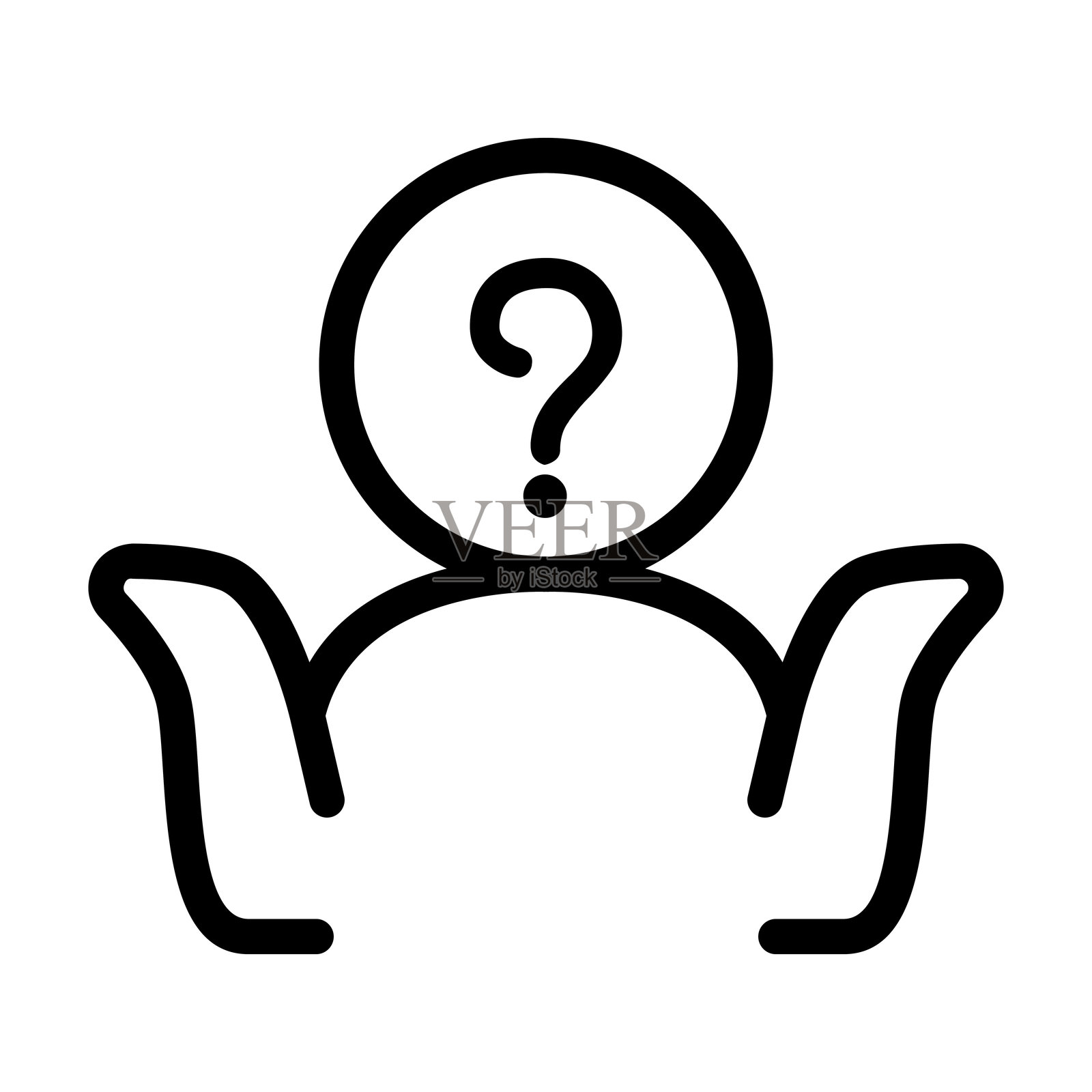 愚蠢图标，细线风格的矢量插图设计插画图片素材