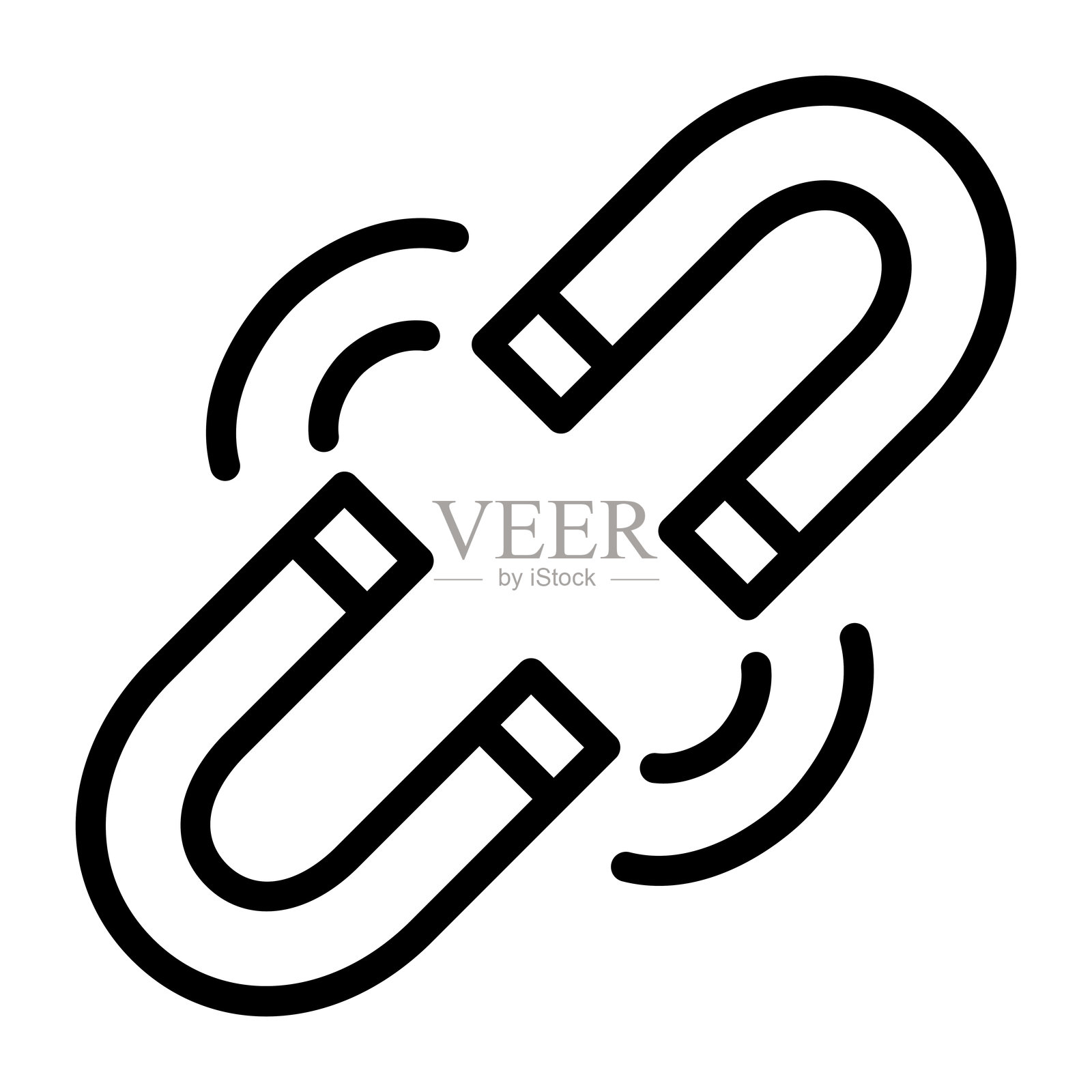 细线风格的磁铁图标矢量插图设计插画图片素材