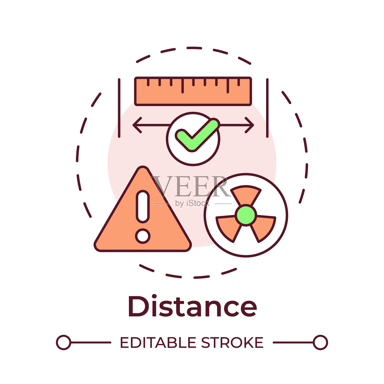 距离原则多色概念图标插画图片素材
