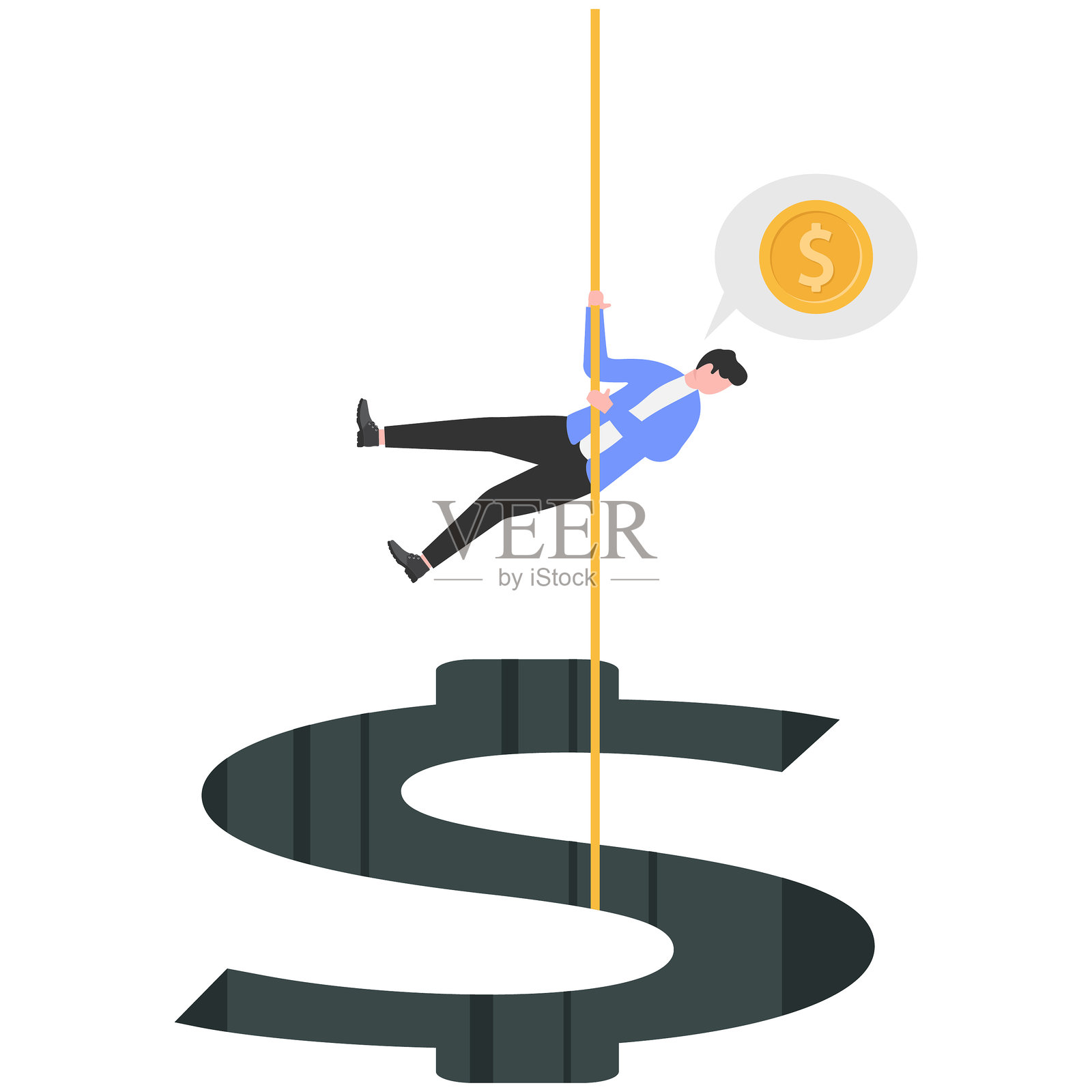 现代世界的金融系统看到了赚钱的途径。插画图片素材