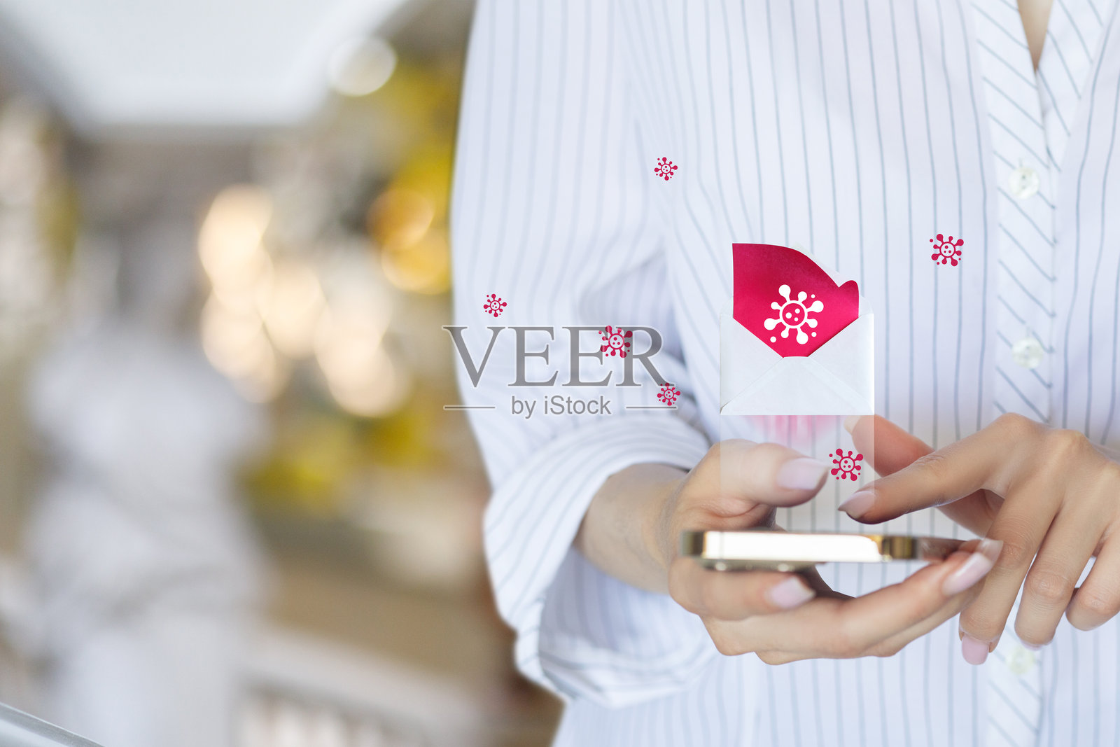 数字威胁与病毒邮件。照片摄影图片