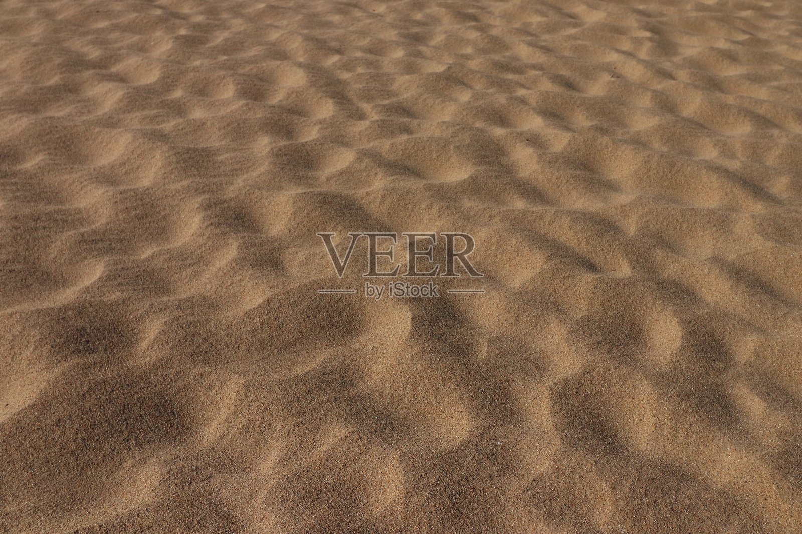 纳米比亚纳米布沙漠中被风塑造的波纹沙丘特写，形成了温暖土色调的细腻沙丘纹理，在自然阳光下显得格外迷人。照片摄影图片