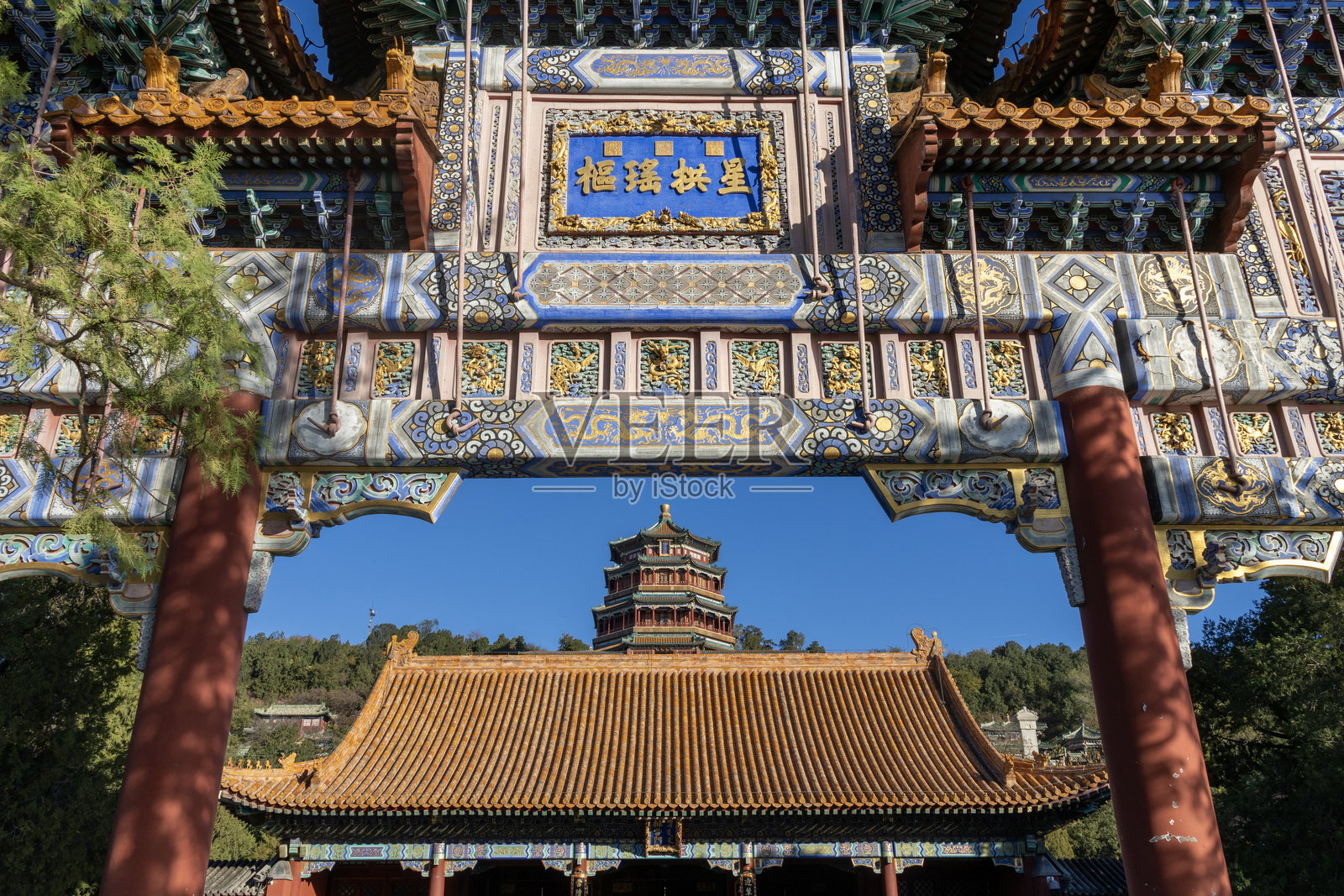 北京的颐和园拱门照片摄影图片