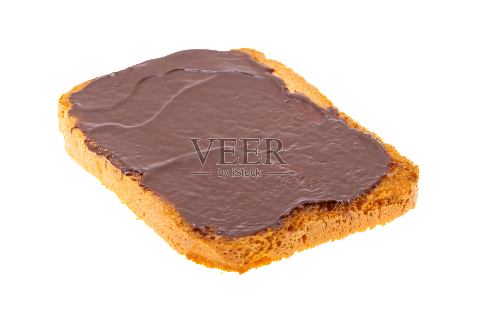 巧克力奶油吐司，背景为白色照片摄影图片