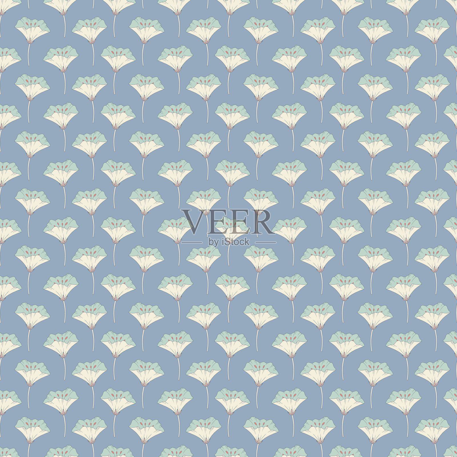 无缝图案的牵牛花，矢量插图插画图片素材