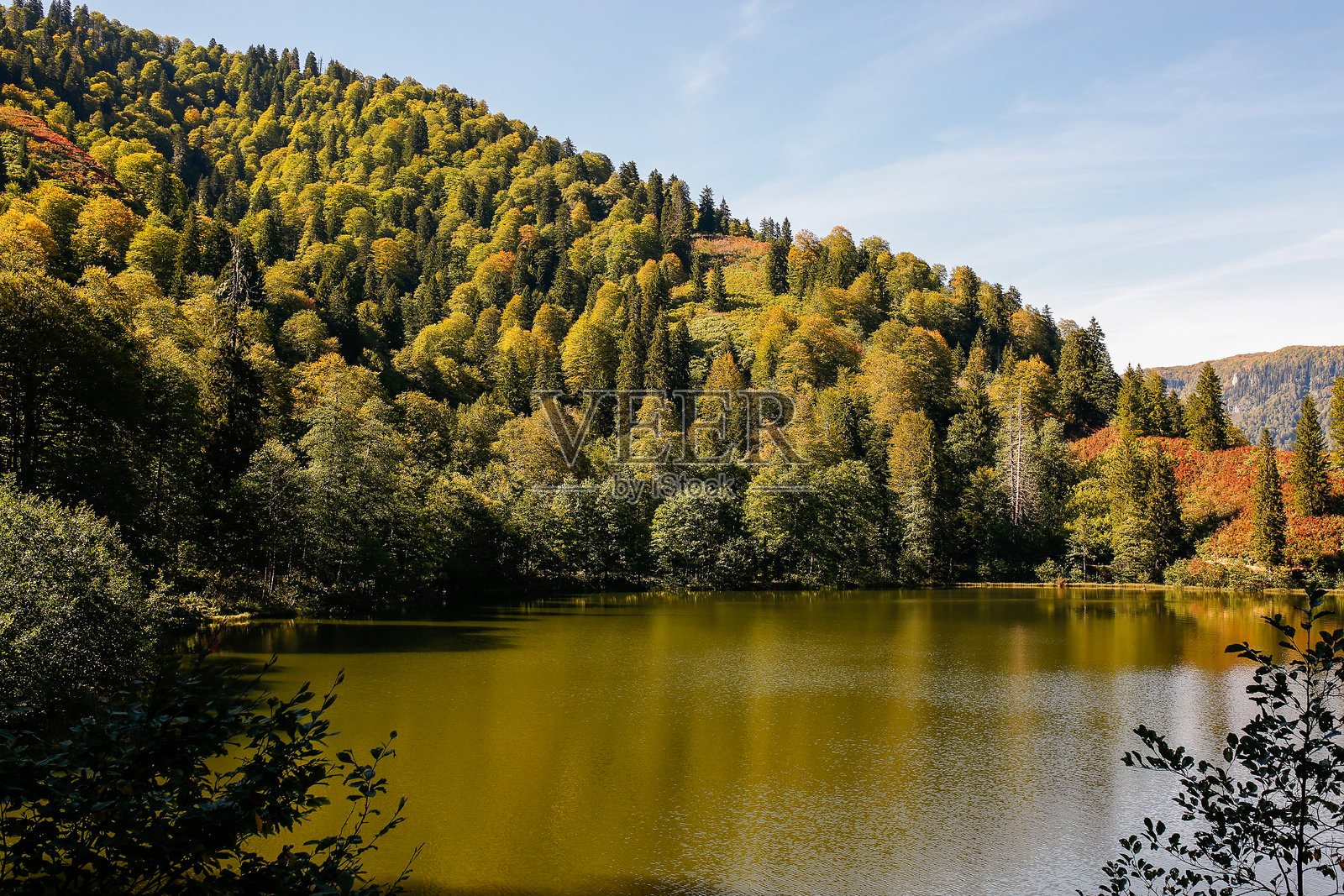 Karagöl（黑湖）Savsat，阿尔特温，土耳其的风景照片摄影图片