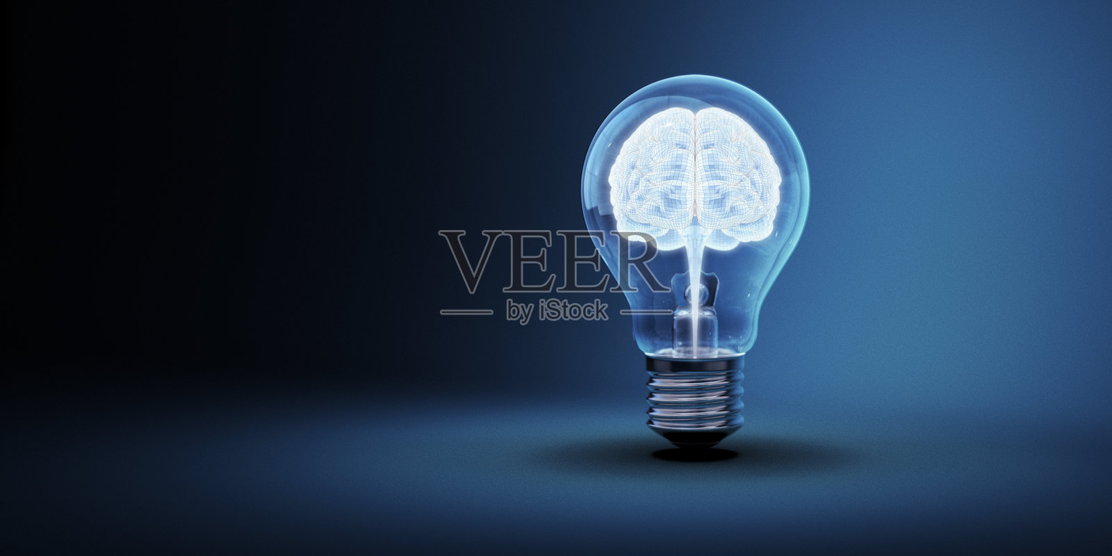 AI灯泡创意。数字思维概念。留白空间照片摄影图片