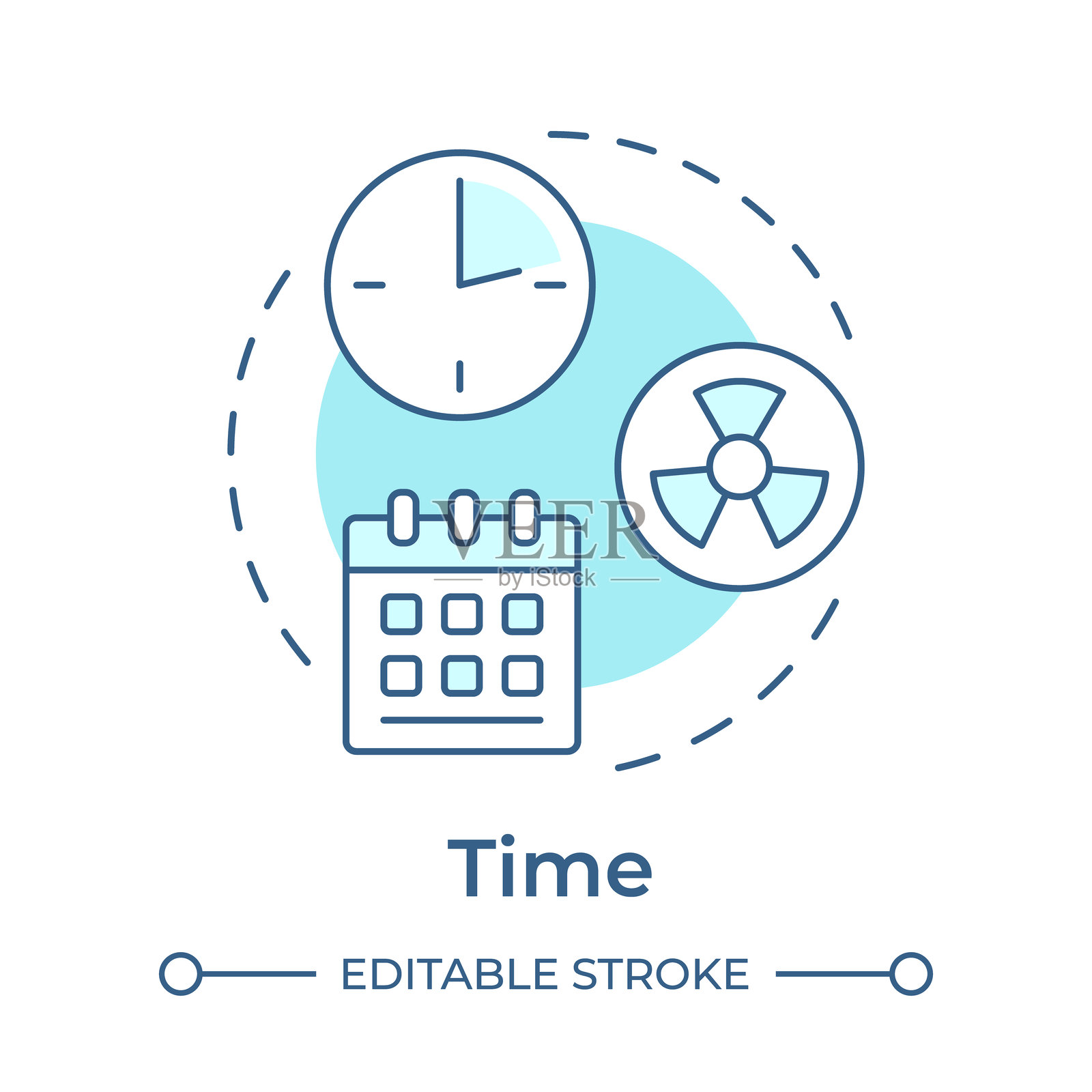 时间原则软蓝色概念图标插画图片素材