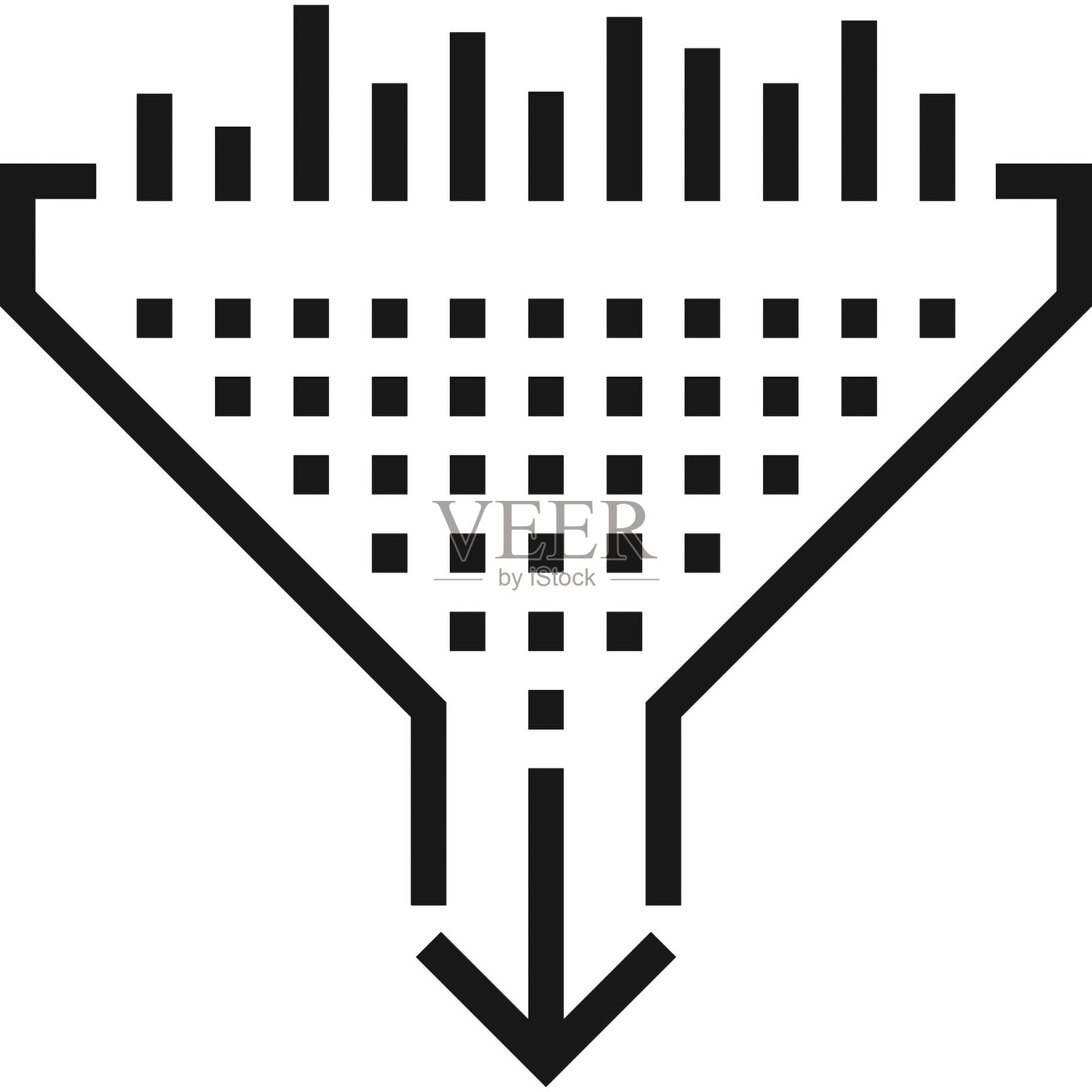 数据过滤平面线条网页图标概念插画图片素材