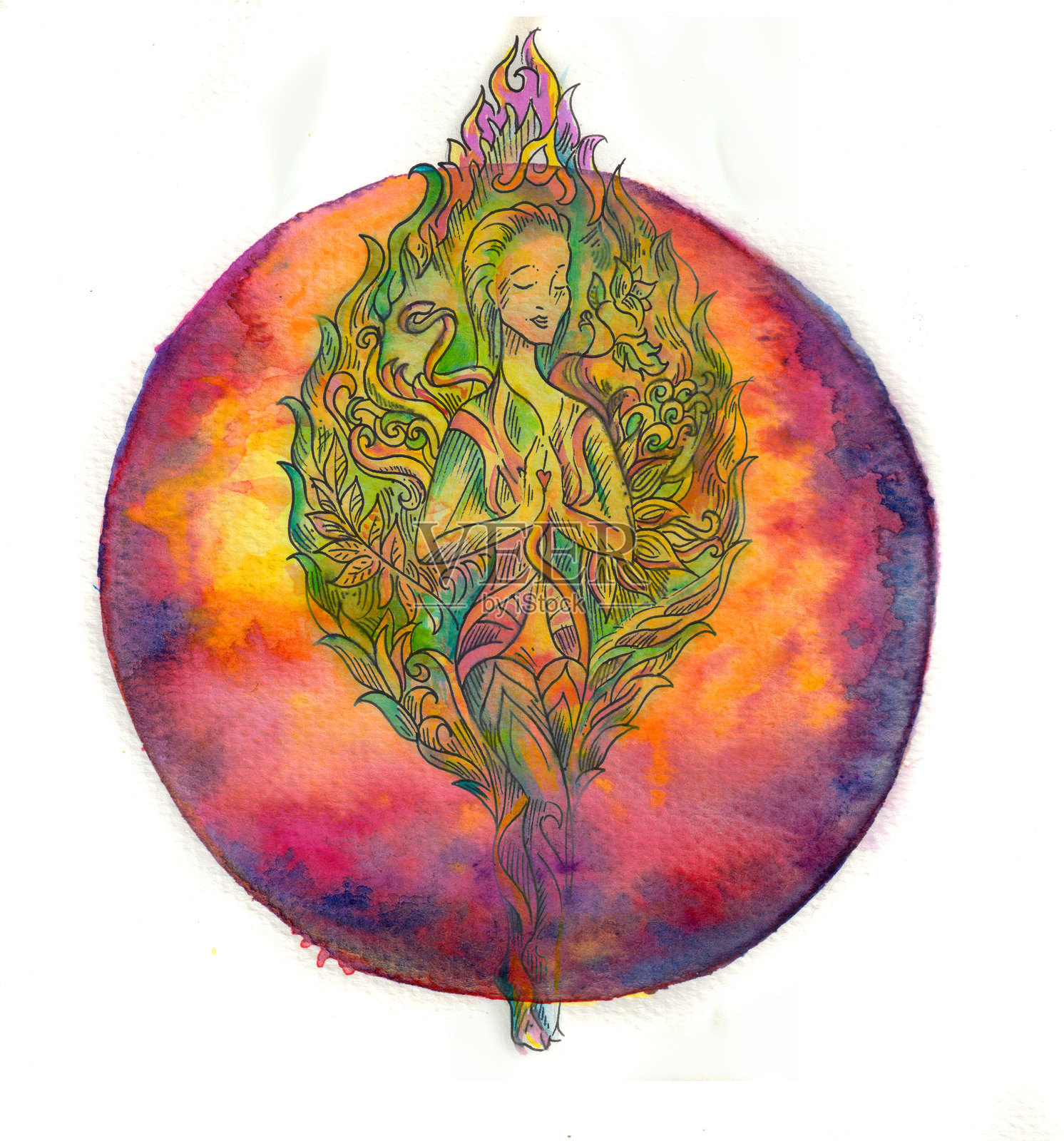 火星女神插画图片素材