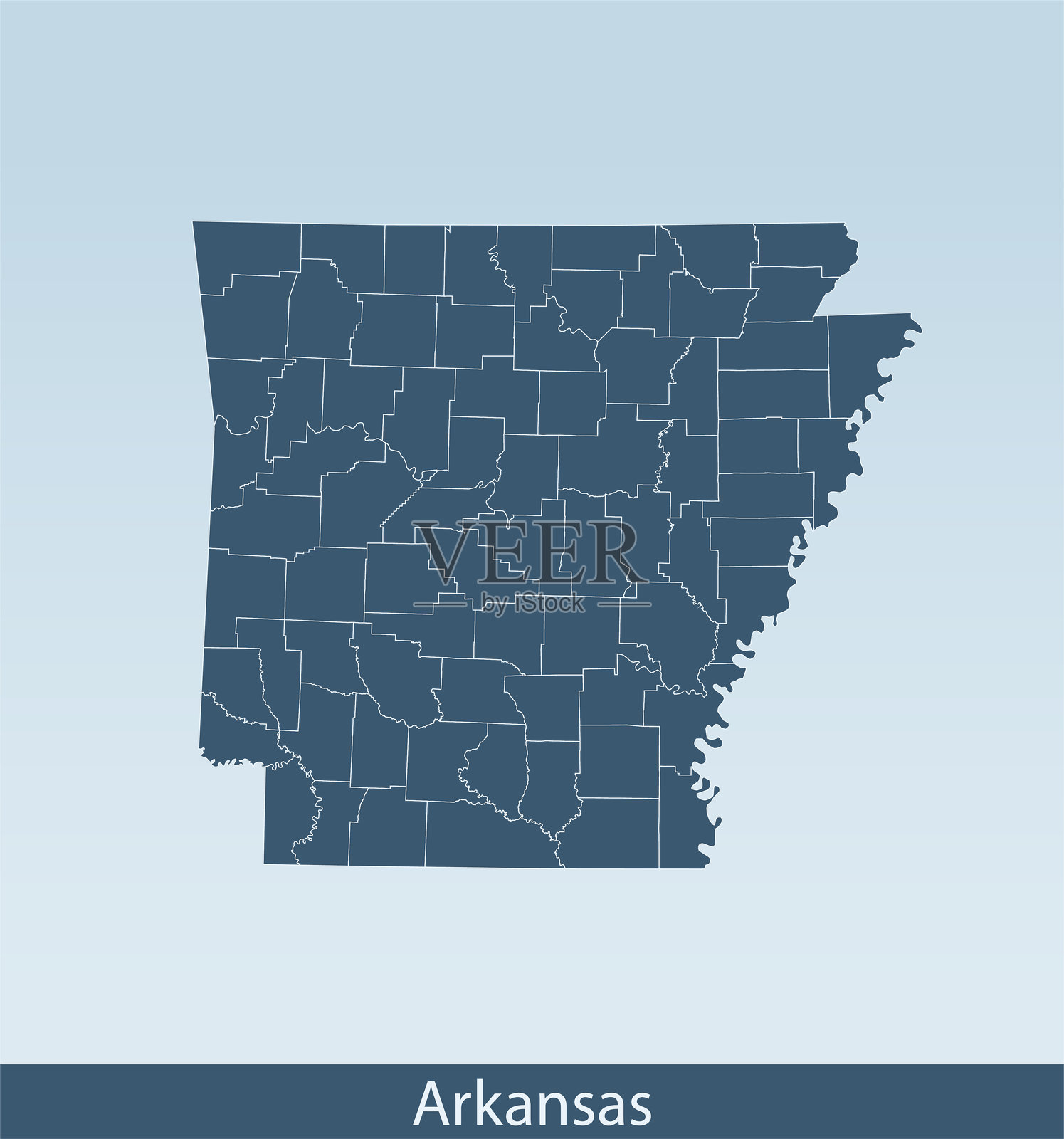 阿肯色州地图插画图片素材