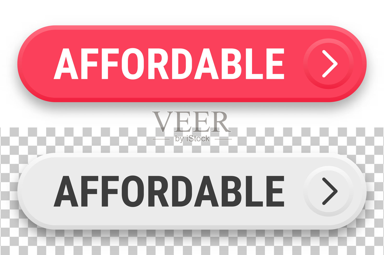 实惠的 - 3D点击网页按钮在空白背景上插画图片素材