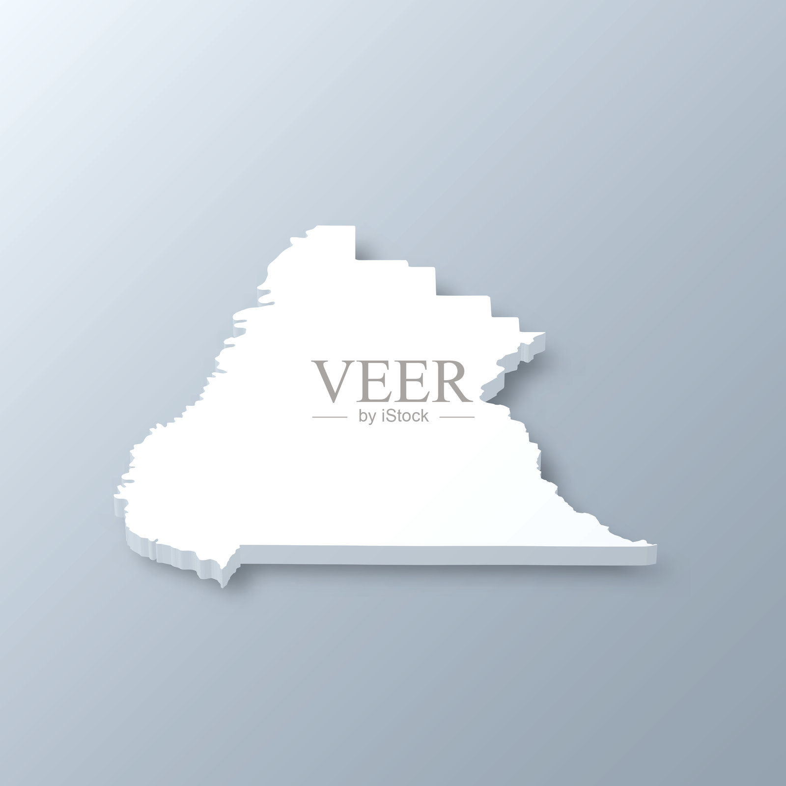 佛罗里达州自由县。灰色背景上的3D地图插画图片素材