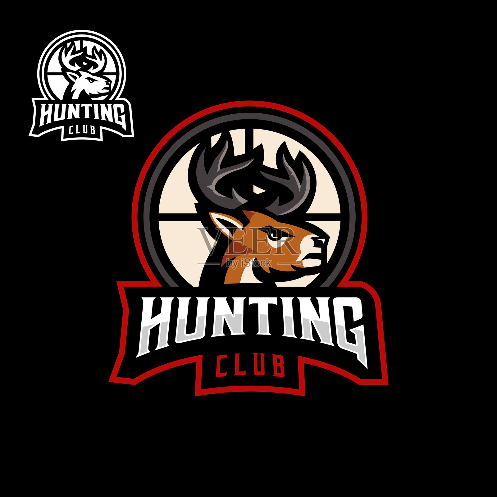 靶子上的鹿插画图片素材