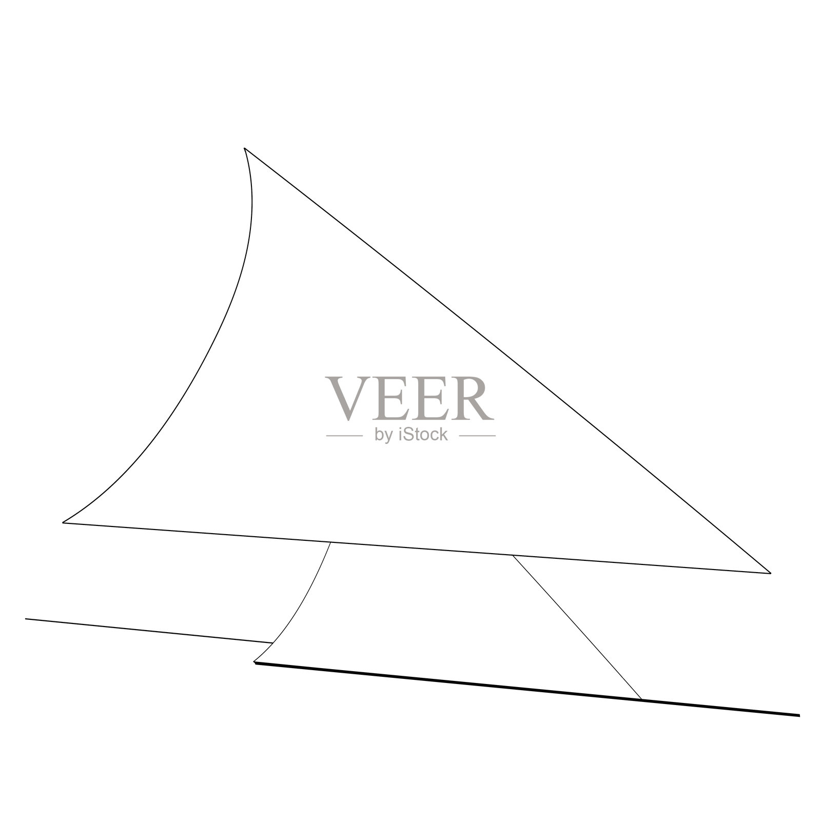 连续线条绘制的光标箭头。单线光标箭头图标。矢量插图。可编辑线条。插画图片素材