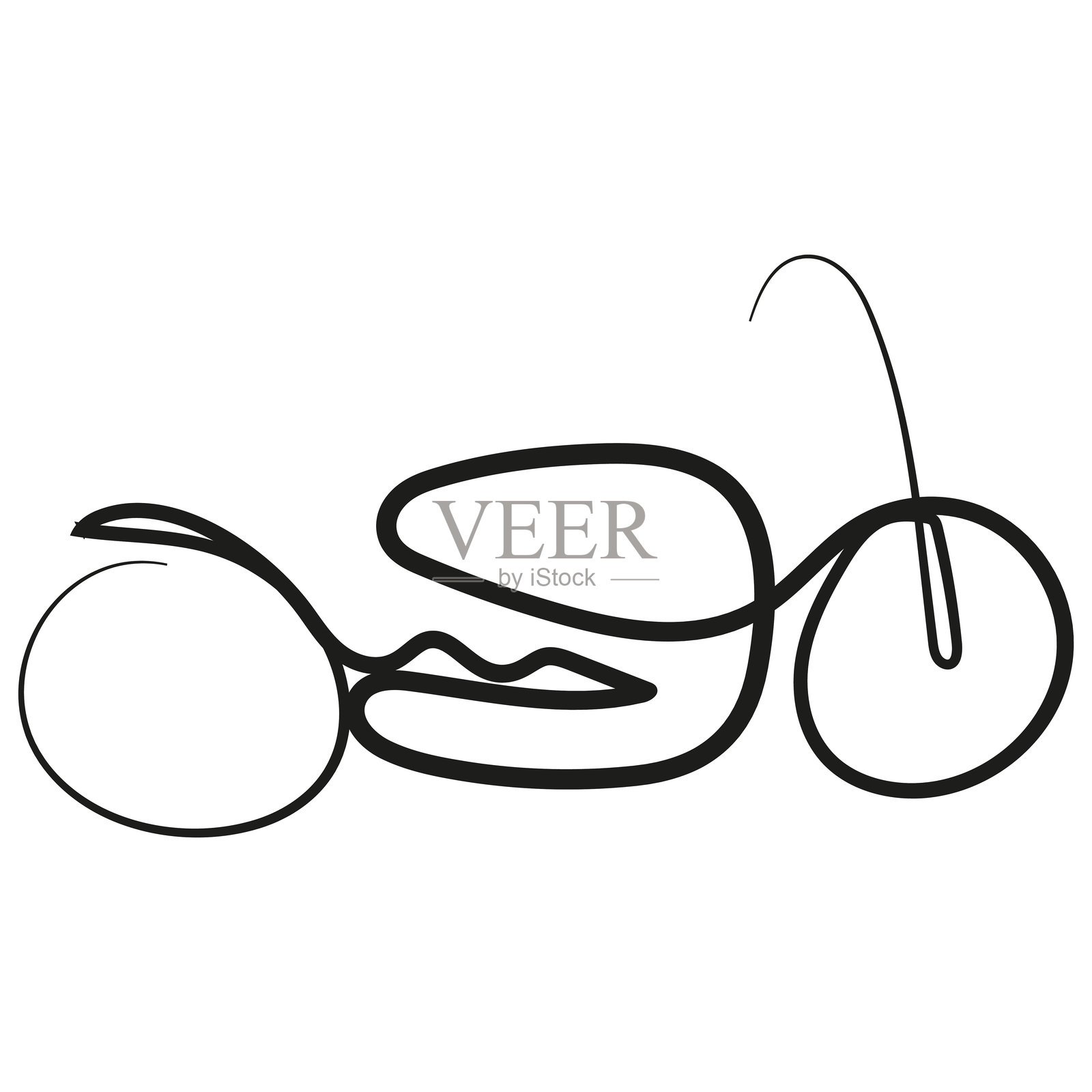 摩托车线条艺术插画图片素材