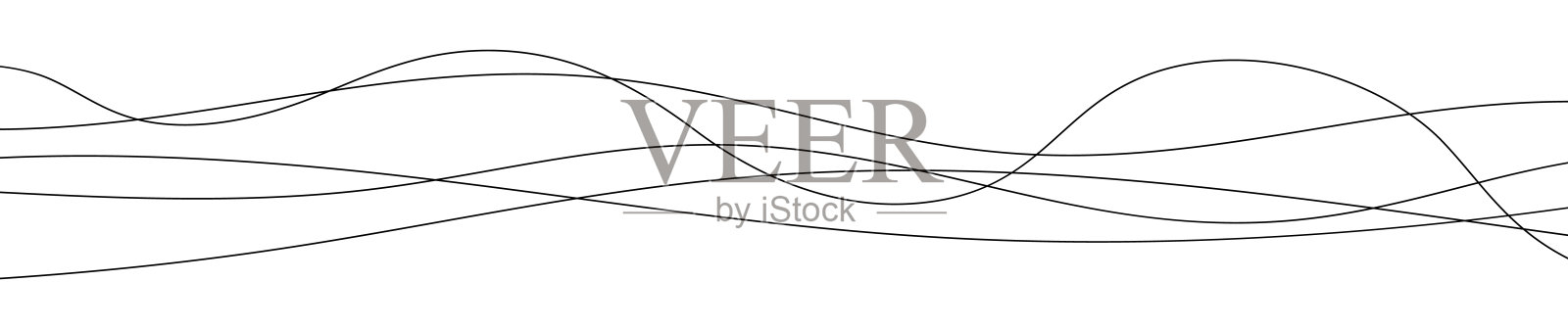 细长的弯曲波浪线插画图片素材