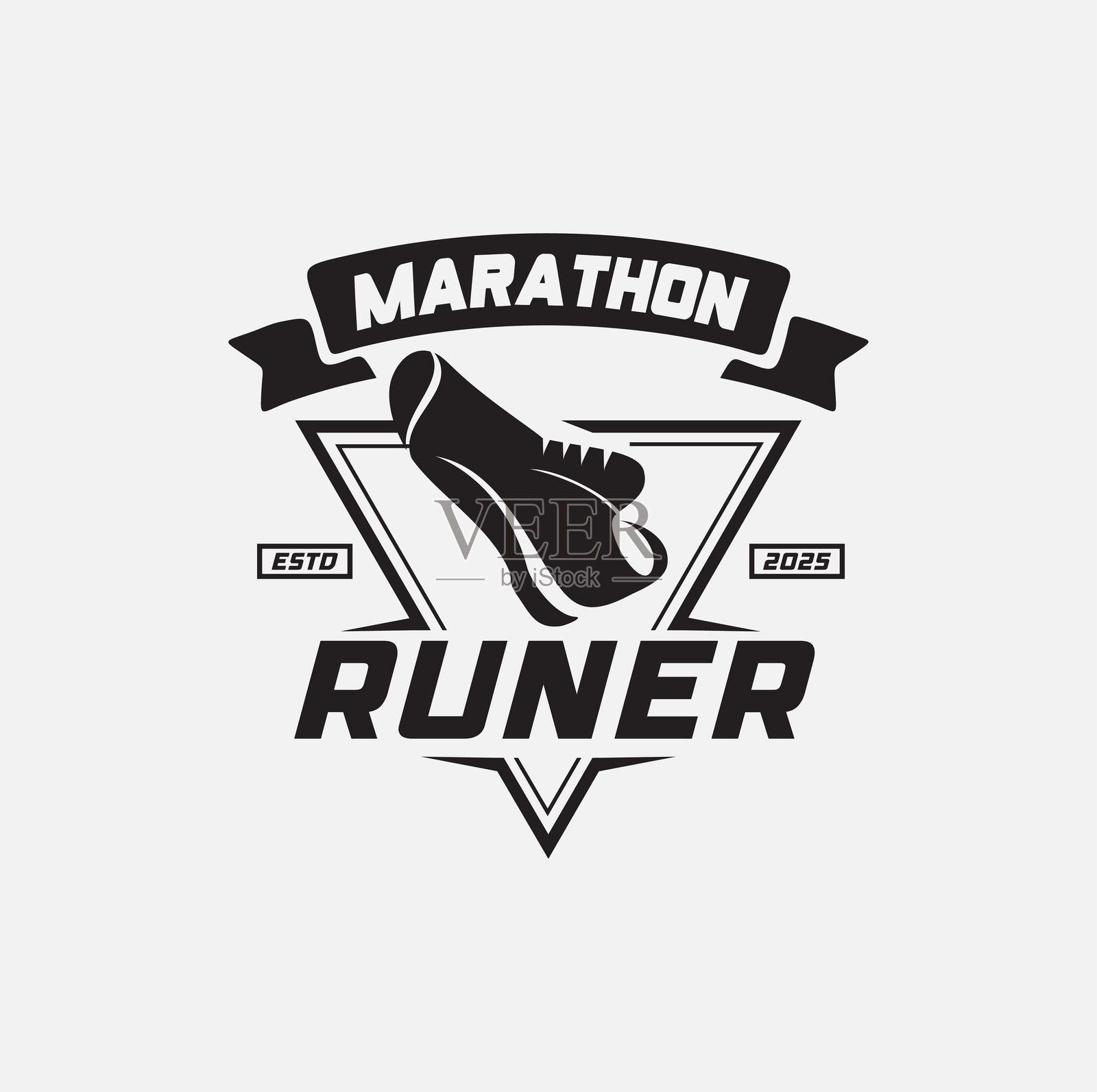 跑鞋跑步标志设计运动马拉松插画图片素材