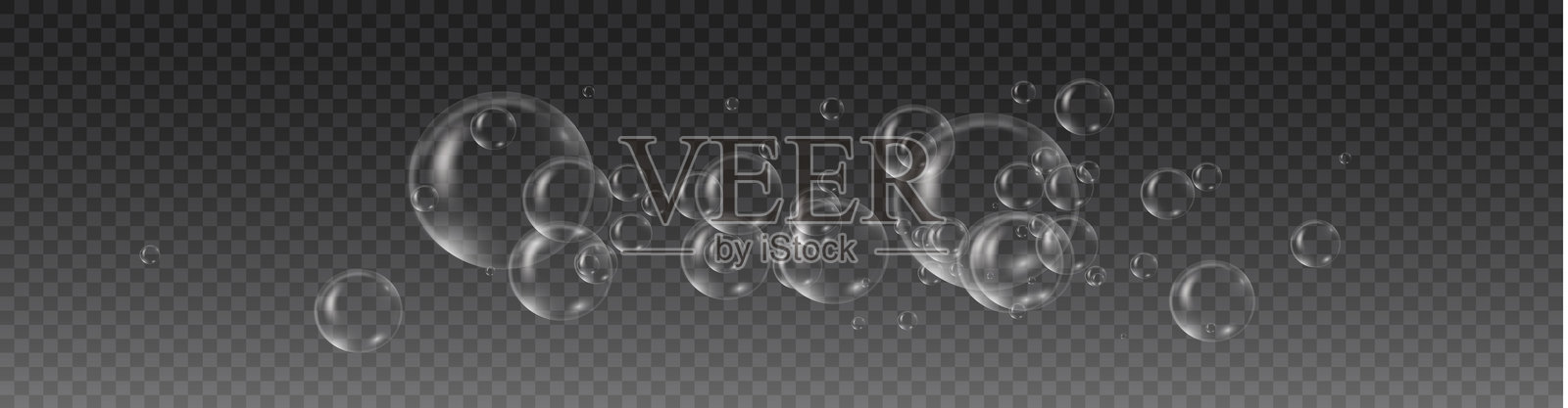 发光透明的肥皂泡，逼真的空气球，闪亮的漂浮水泡，独立的光泡设计，抽象的3D泡泡，柔软的空气球，魔幻漂浮的肥皂滴，透明的插画图片素材