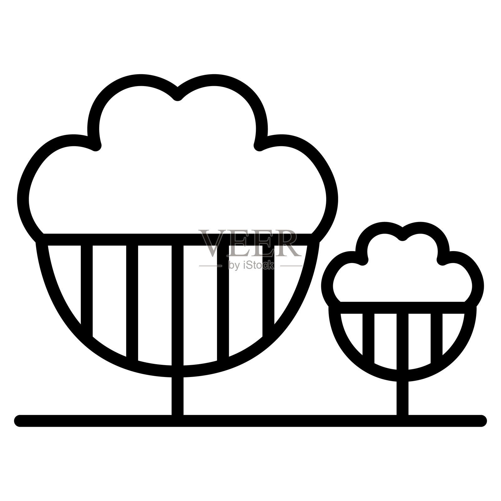 细线风格的树图标矢量插图设计插画图片素材