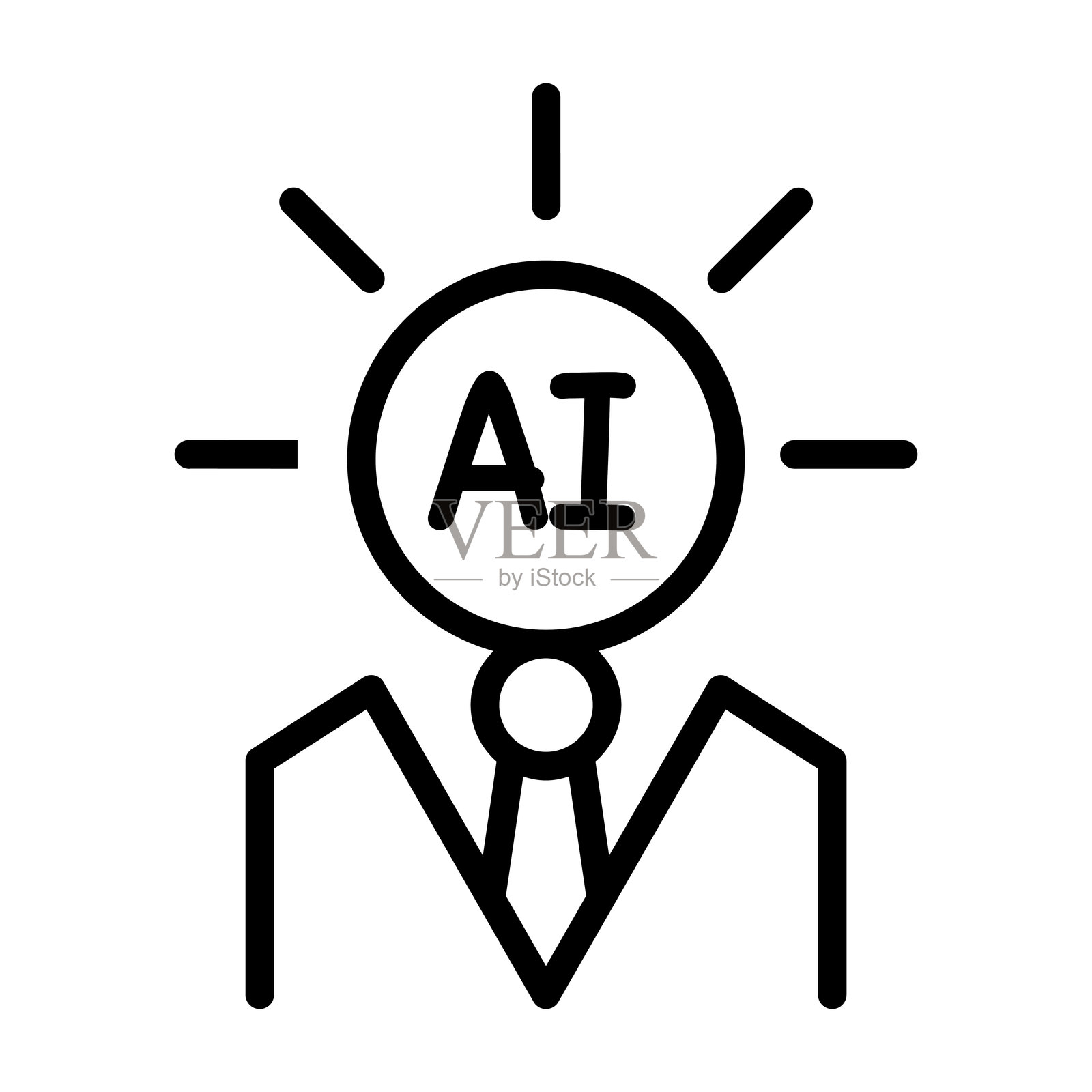 细线风格的AI图标矢量插图设计插画图片素材